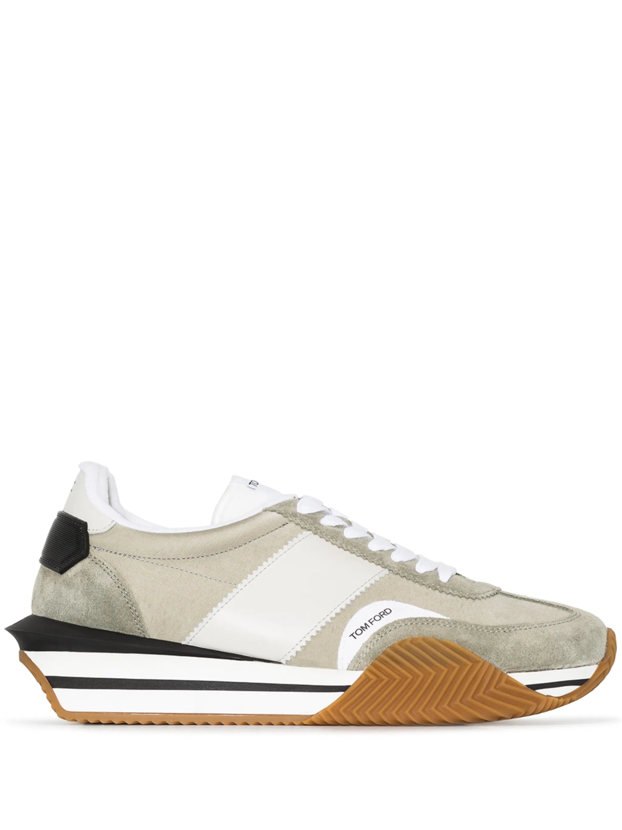 multi-panel lace-up sneakers