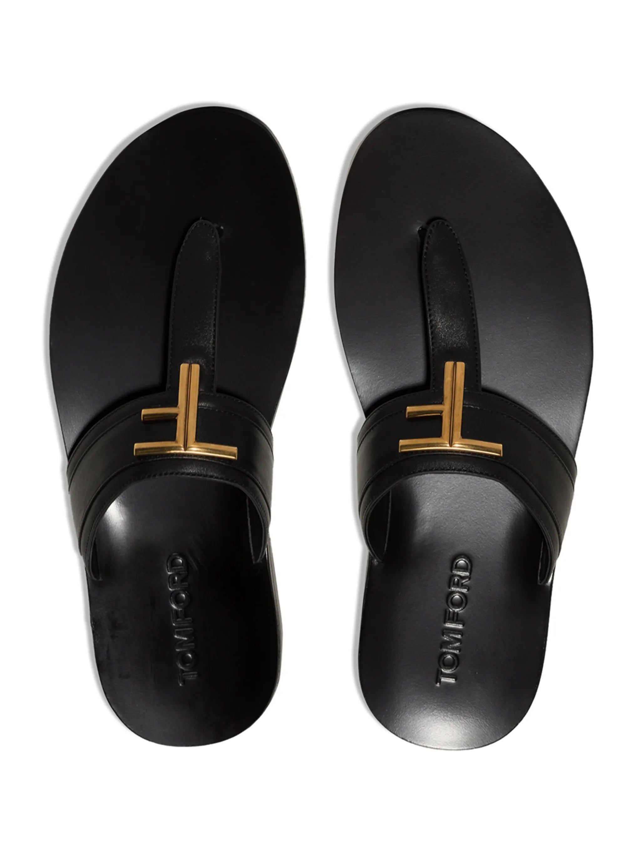 T-logo thong-strap flip flops