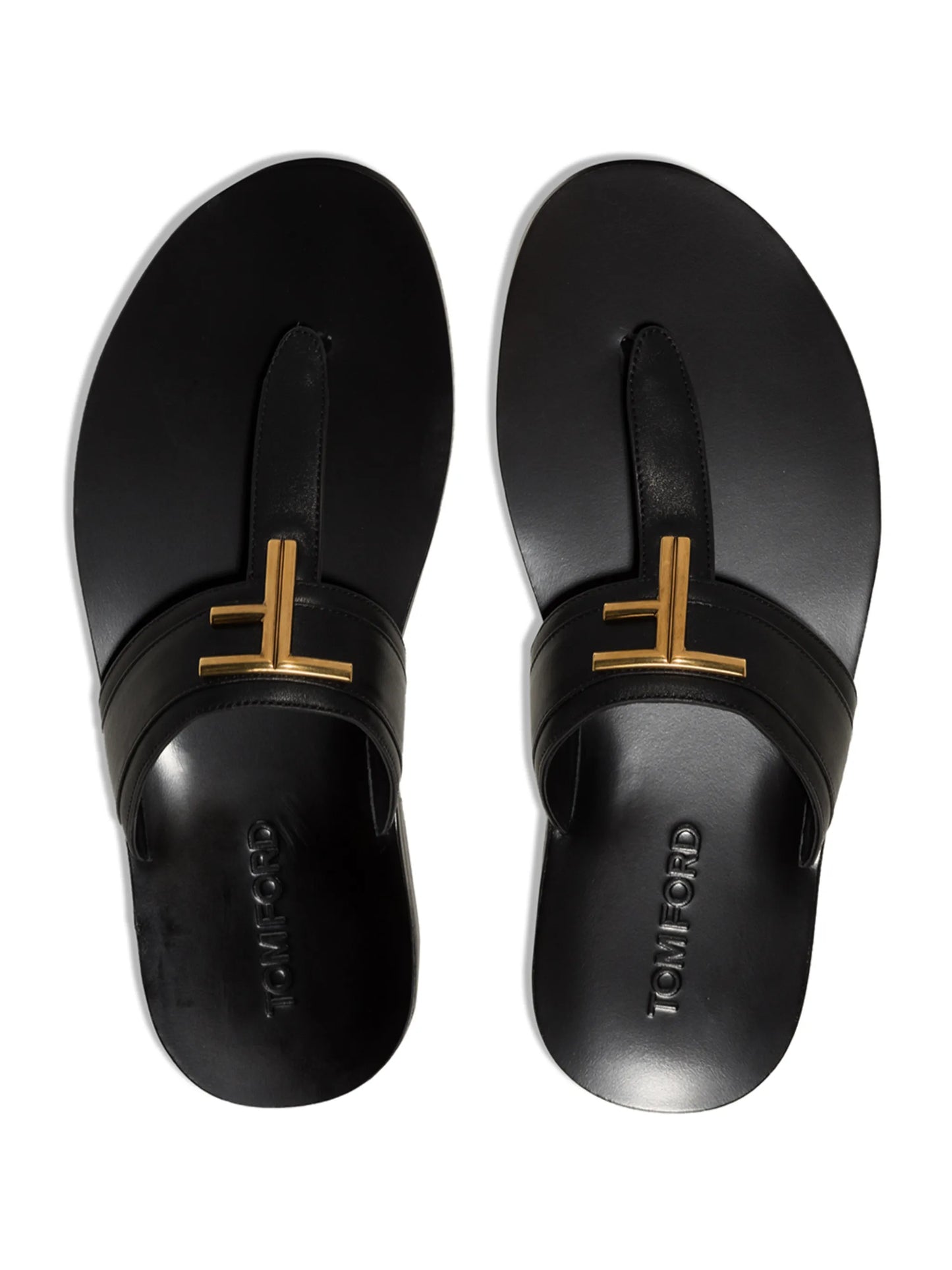 T-logo thong-strap flip flops