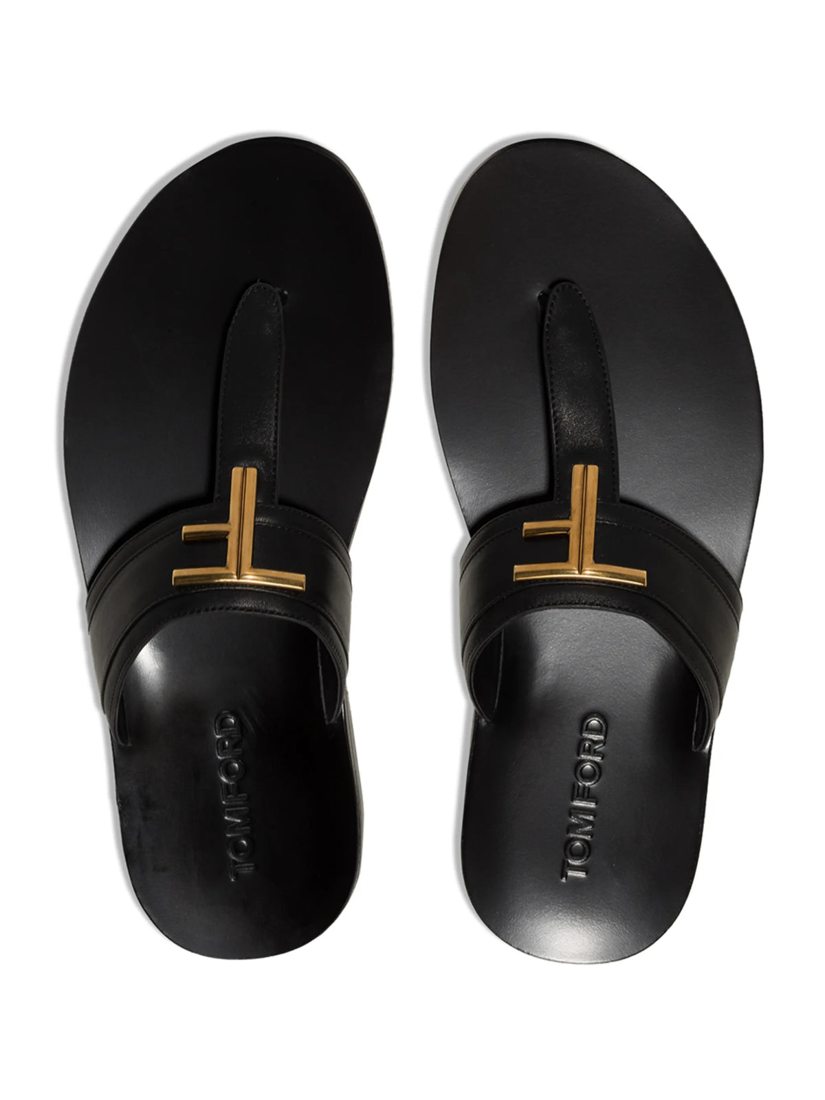 T-logo thong-strap flip flops