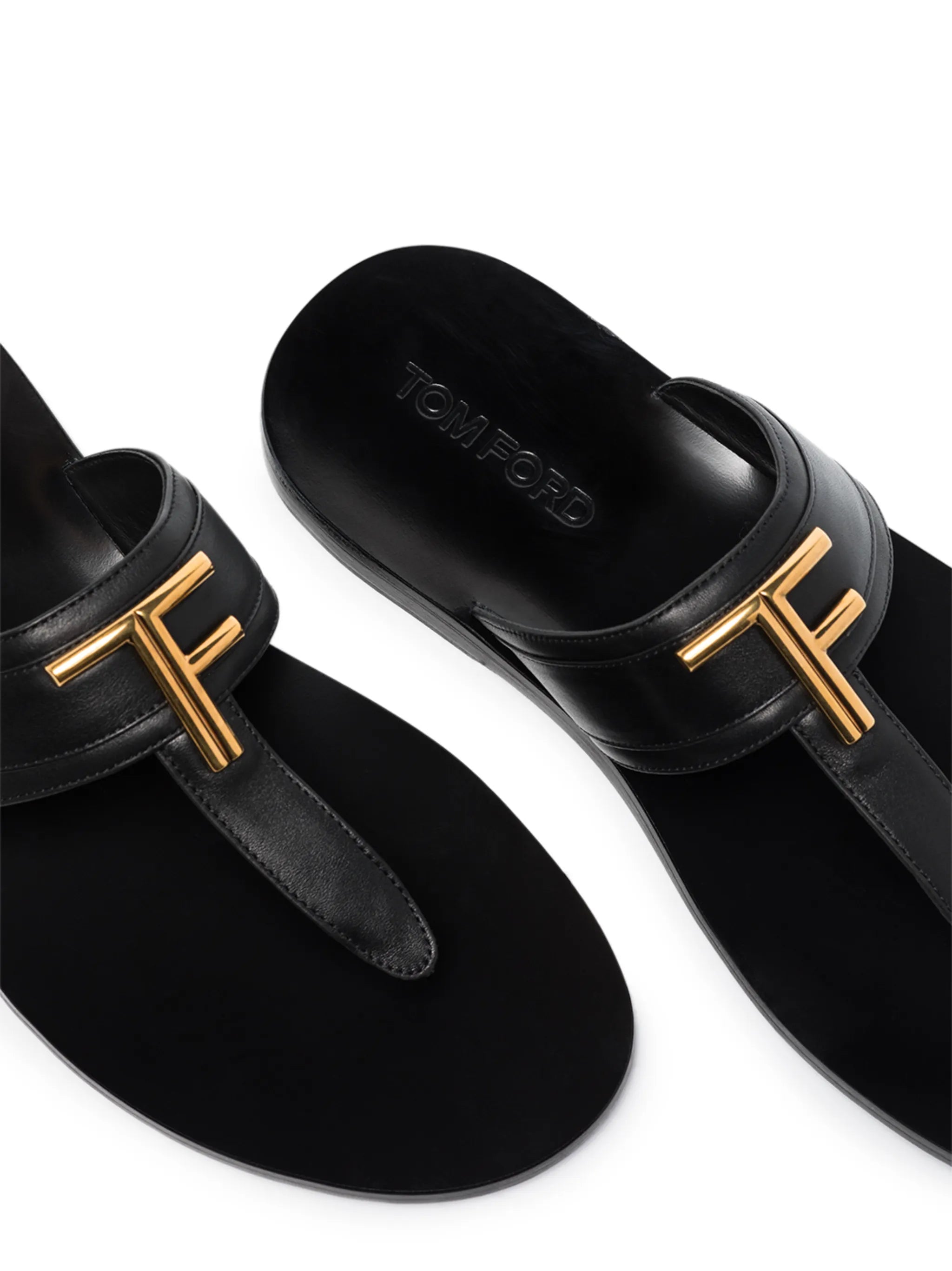 T-logo thong-strap flip flops