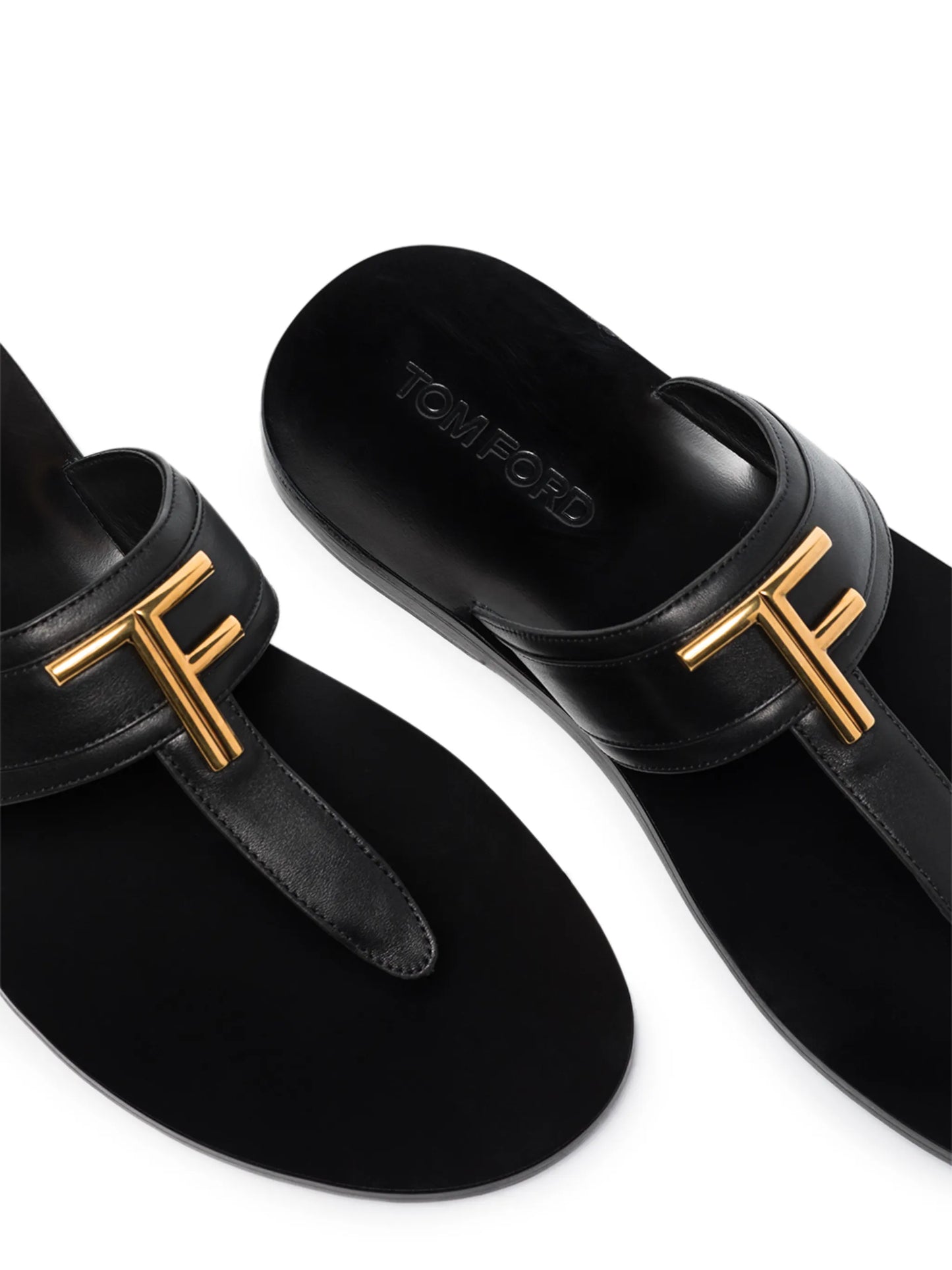 T-logo thong-strap flip flops