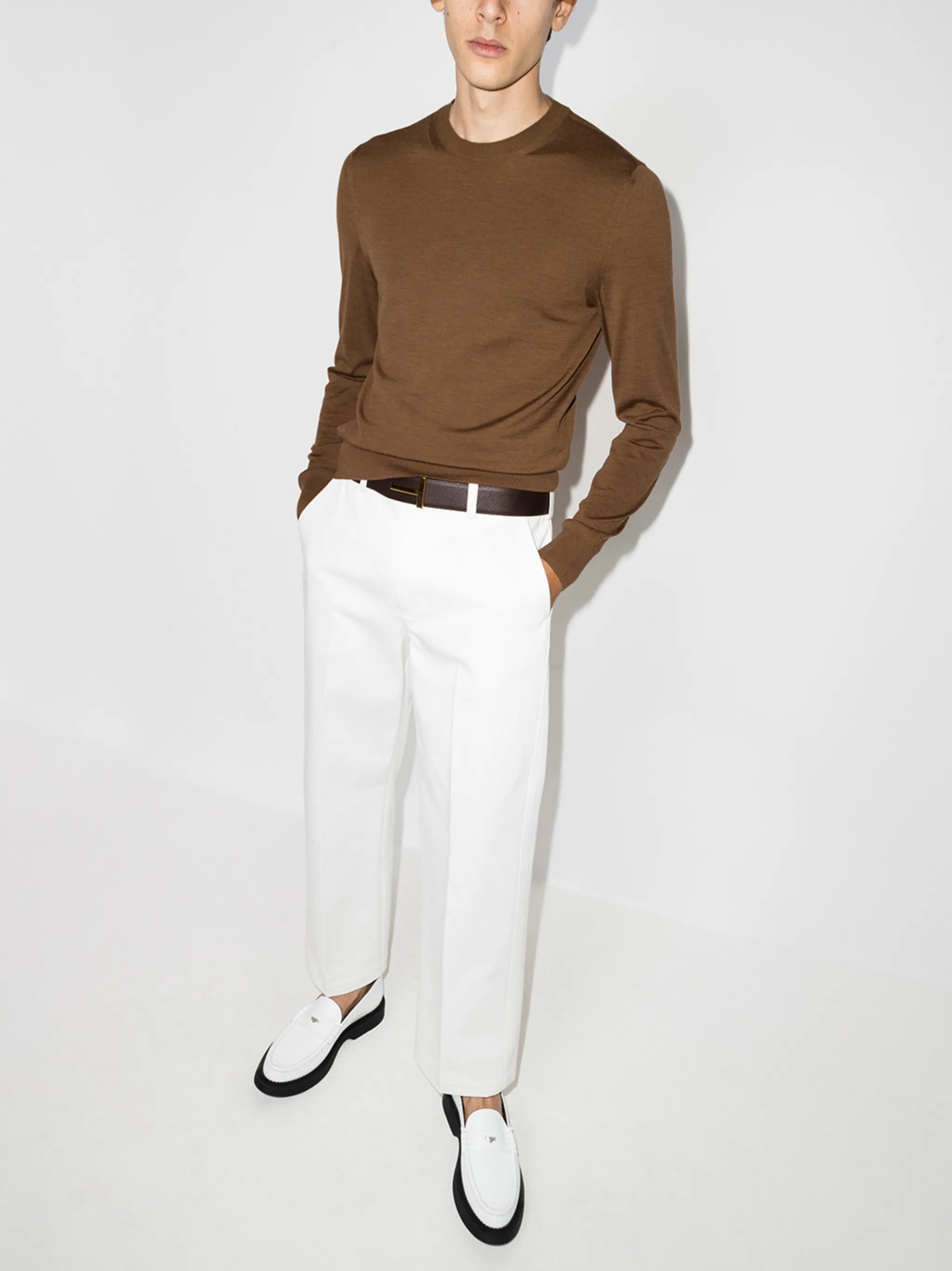 crew-neck wool jumper