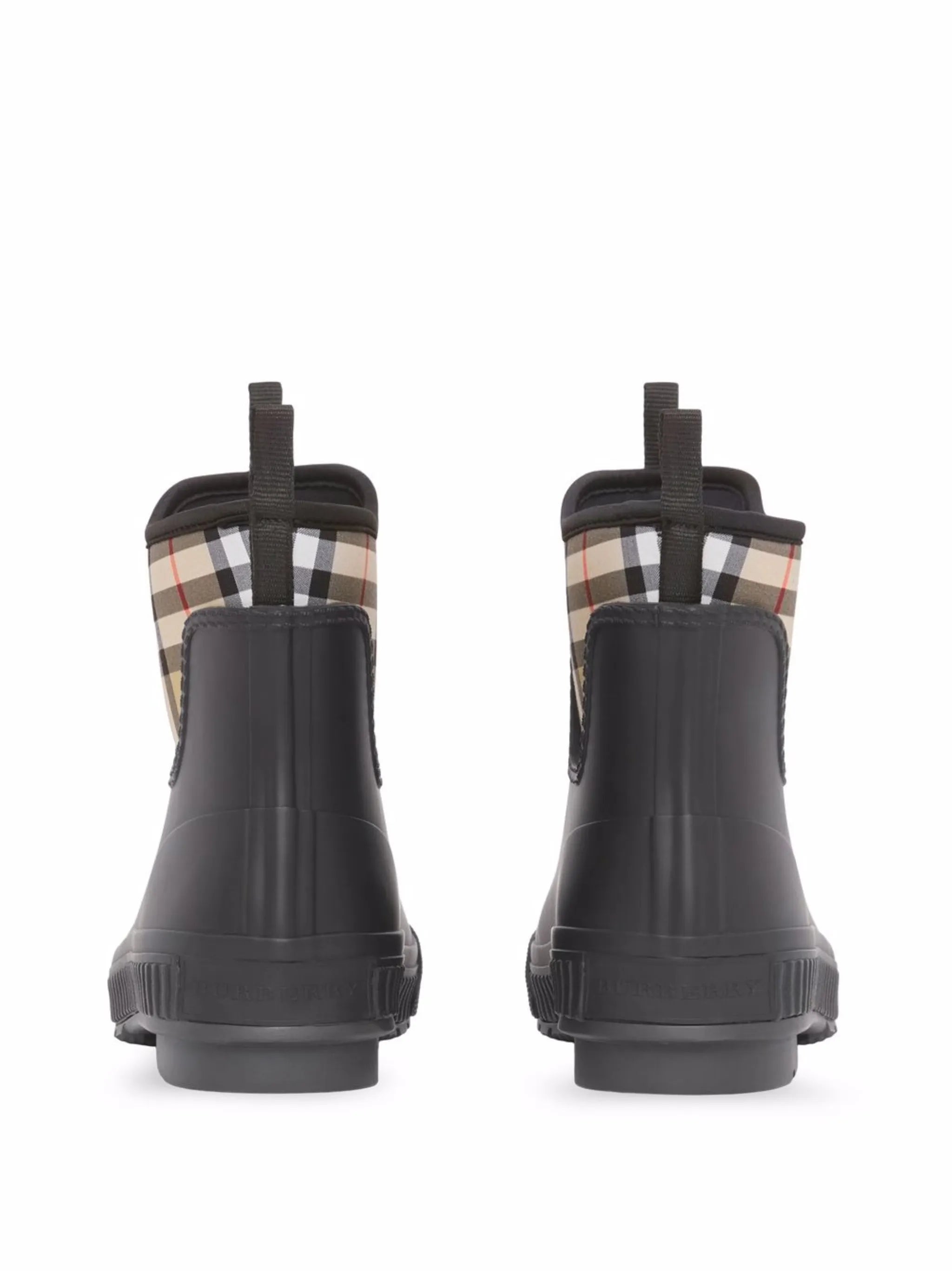 check-panel rain boots