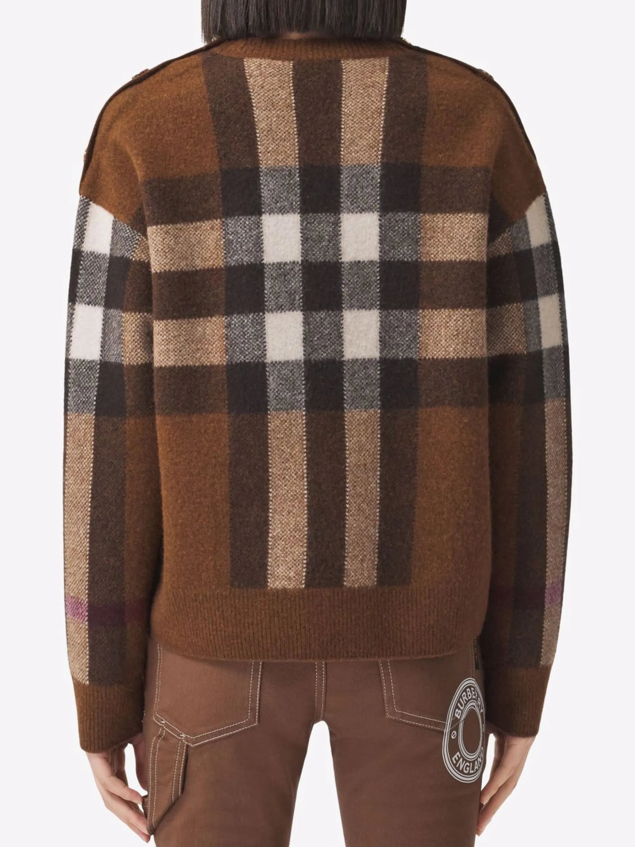 check wool-cashmere jumper