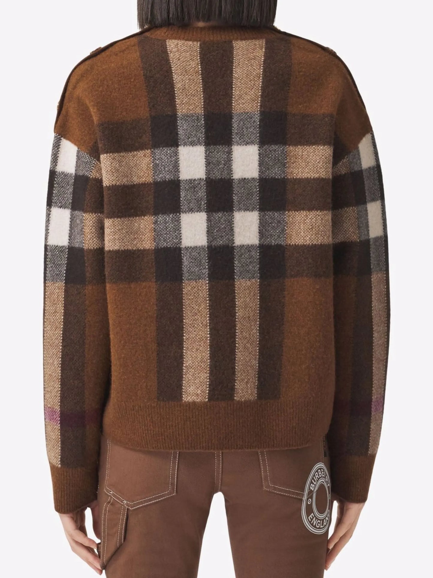 check wool-cashmere jumper