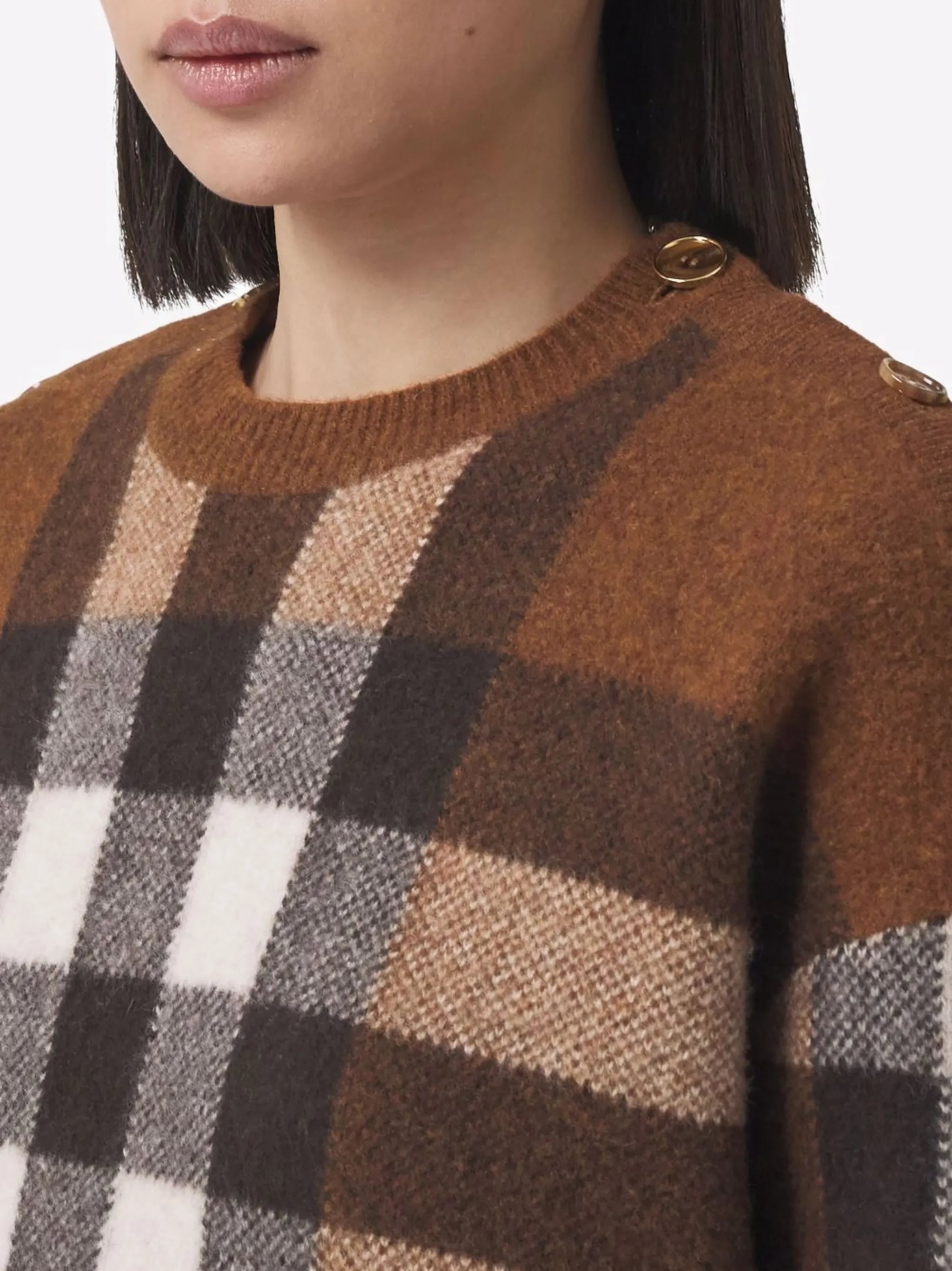 check wool-cashmere jumper