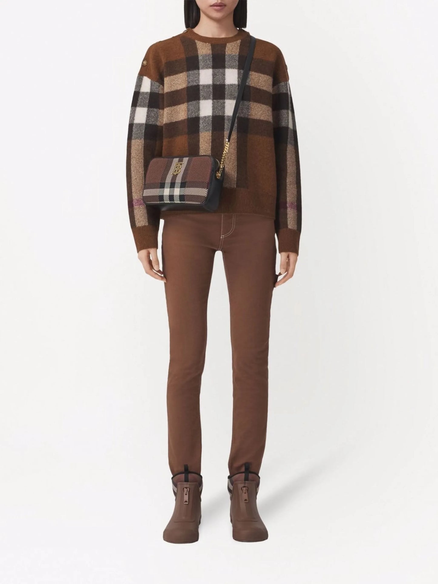 check wool-cashmere jumper