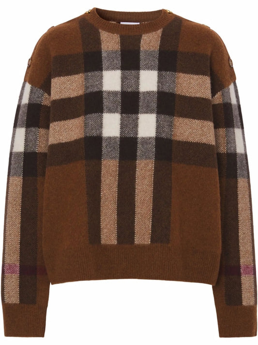 check wool-cashmere jumper