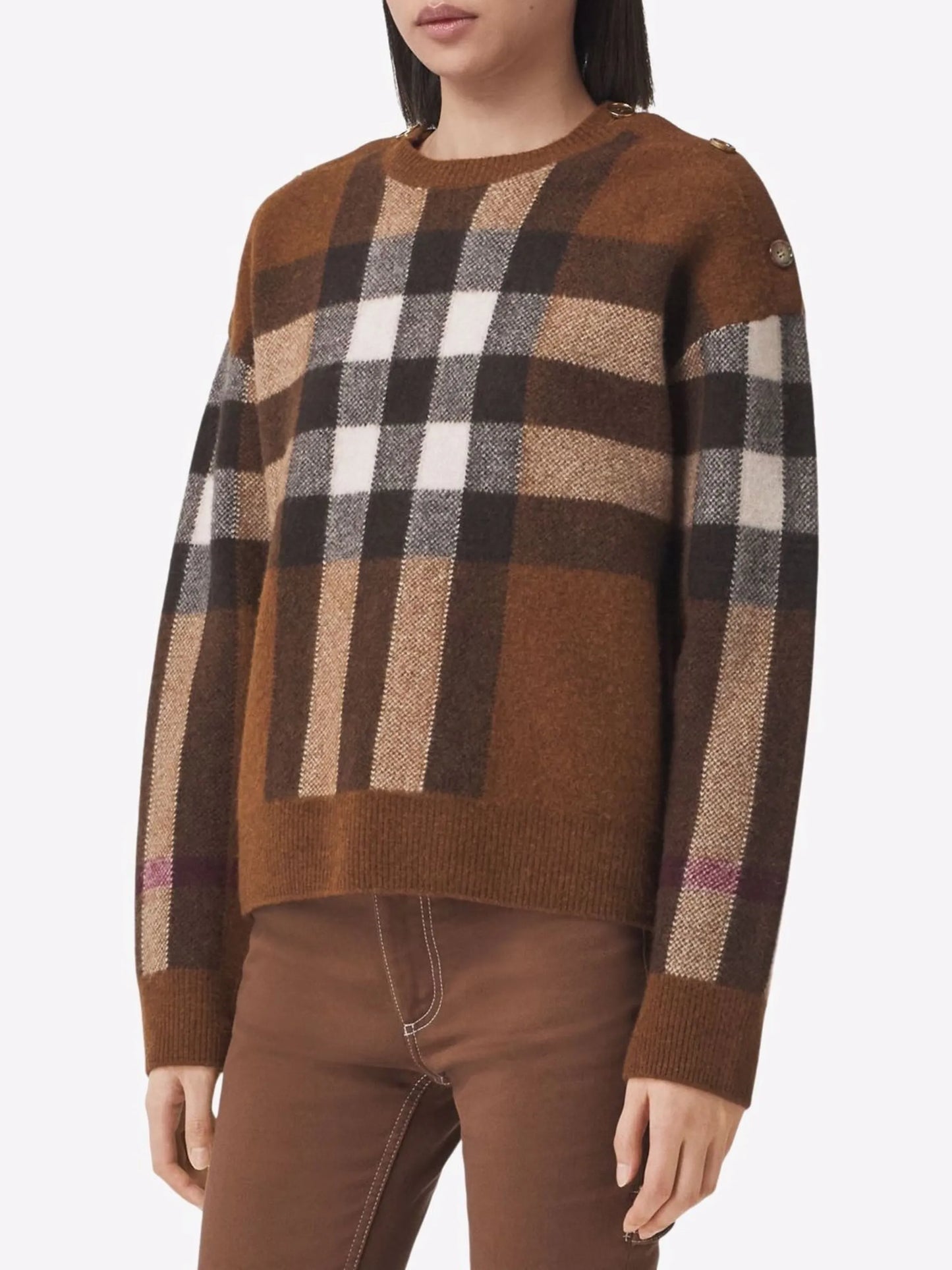check wool-cashmere jumper