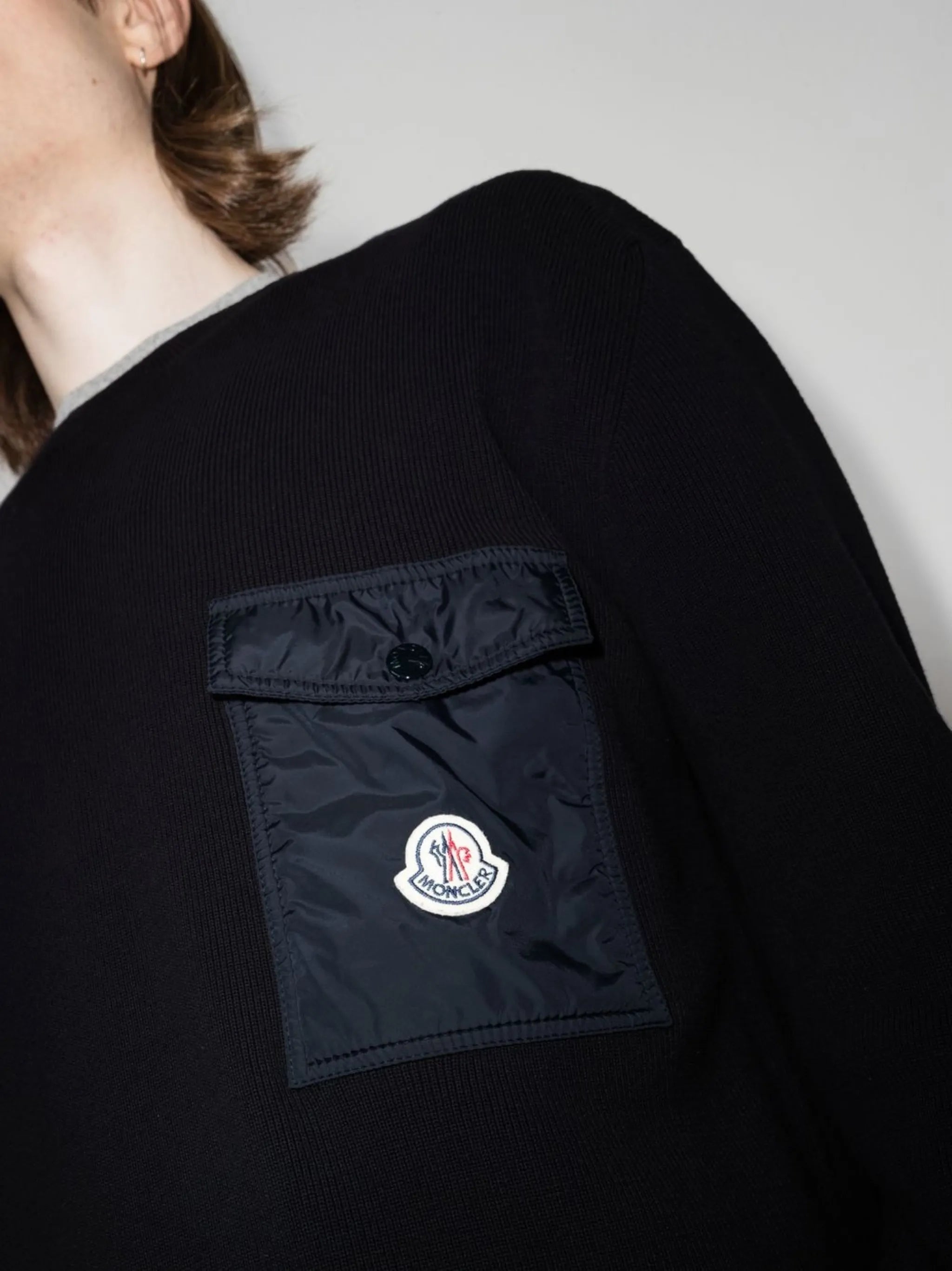 logo-patch ribbed jumper
