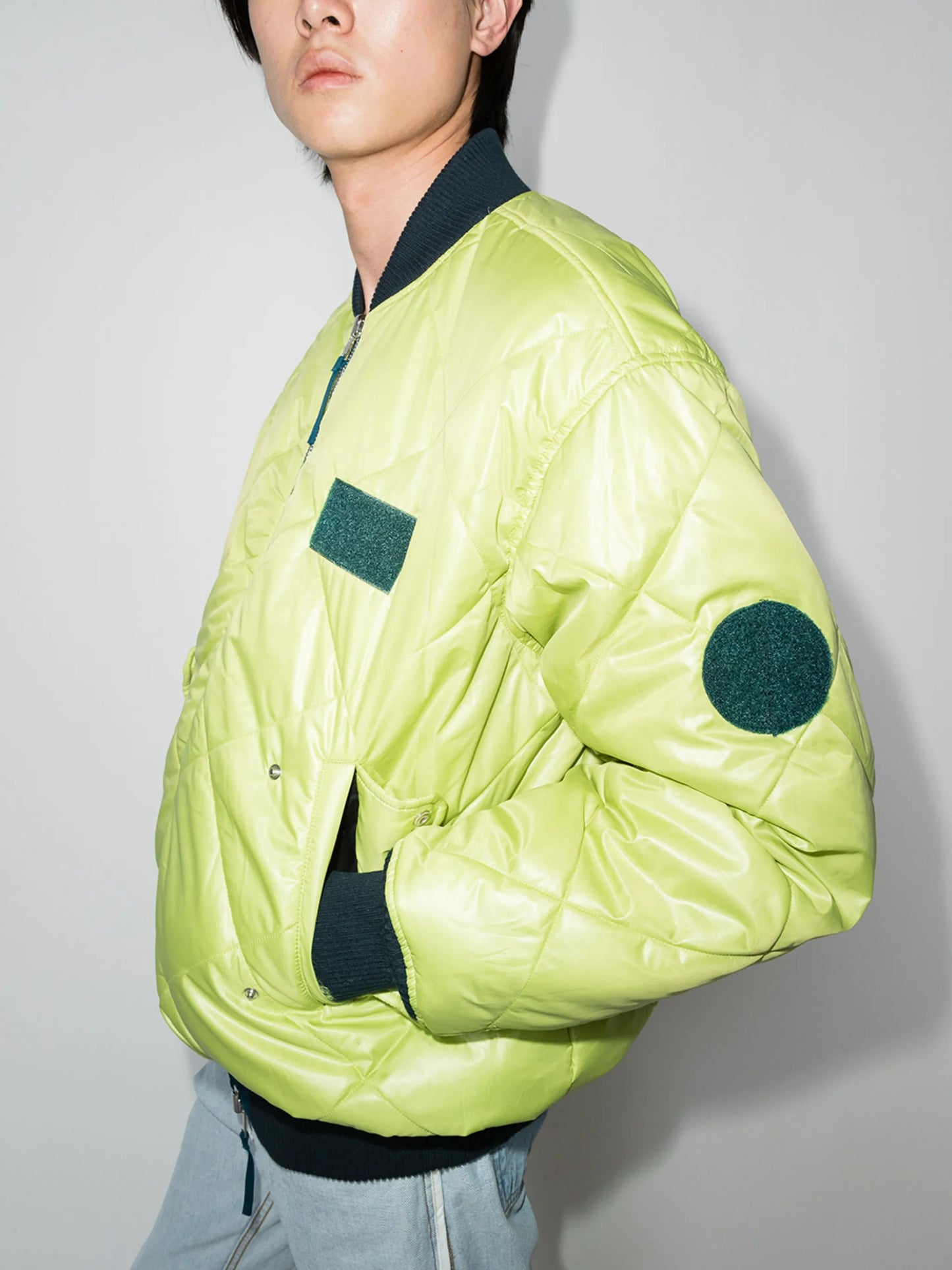 reversible zip-up bomber jacket