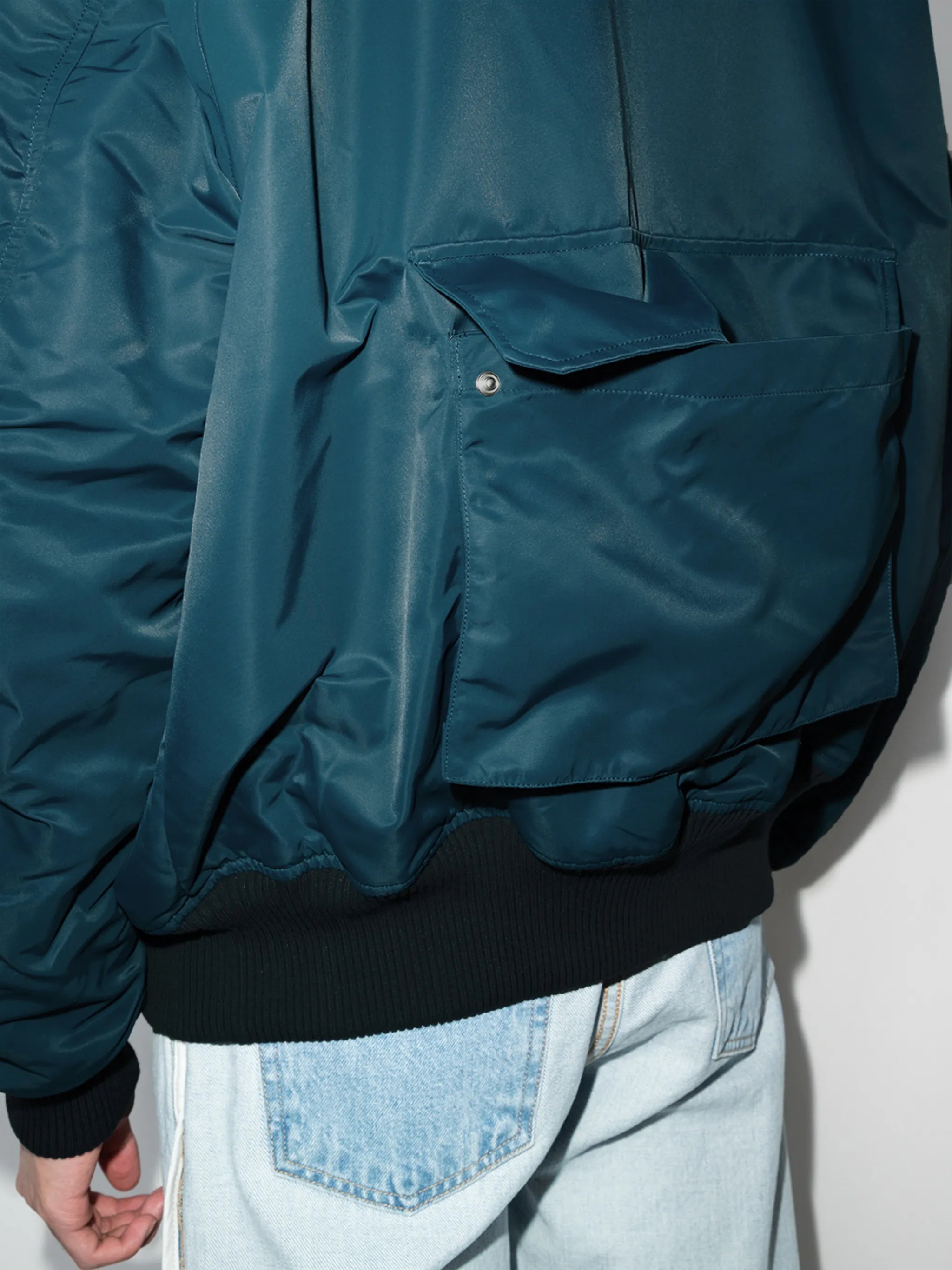 reversible zip-up bomber jacket