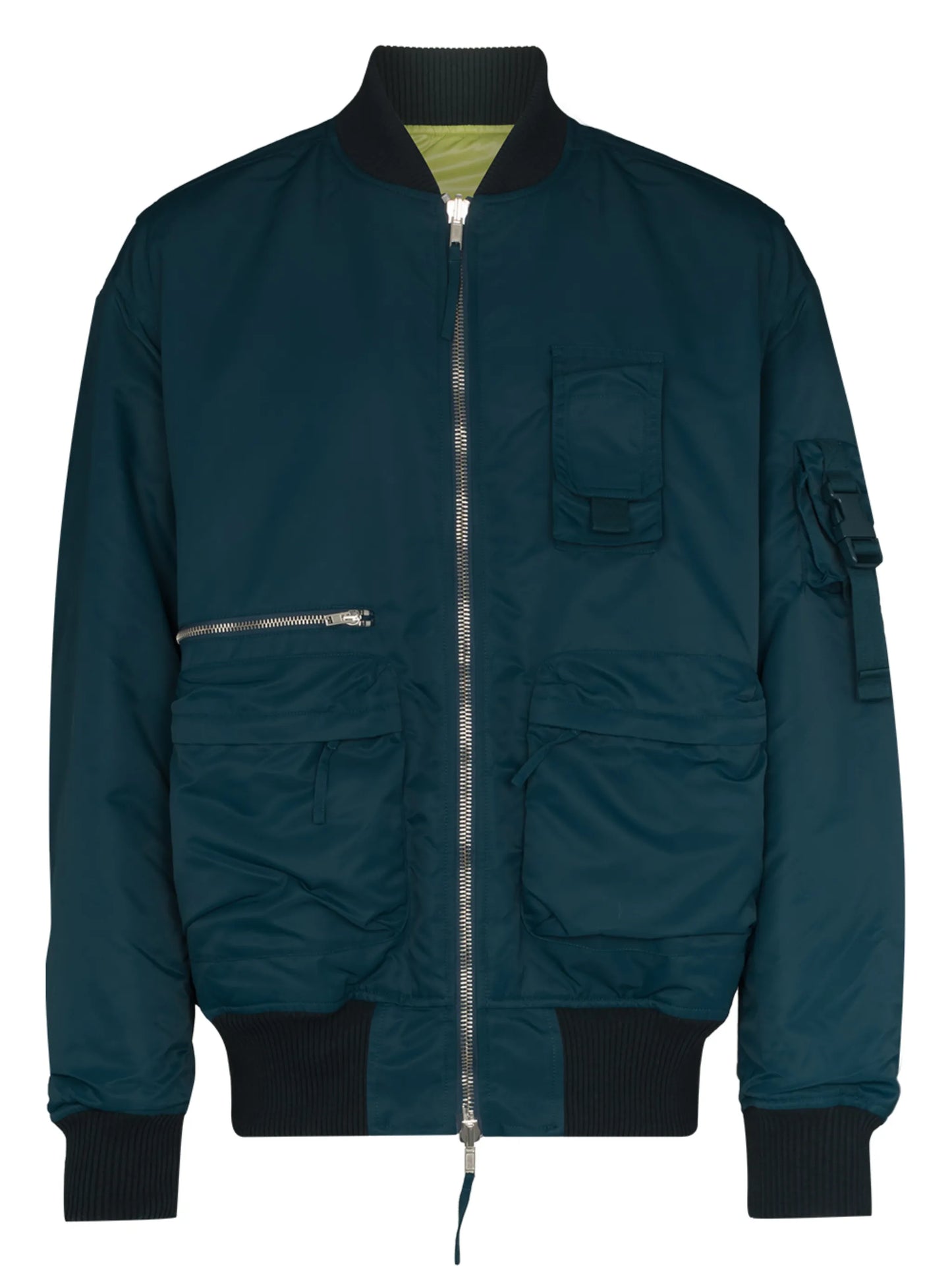 reversible zip-up bomber jacket