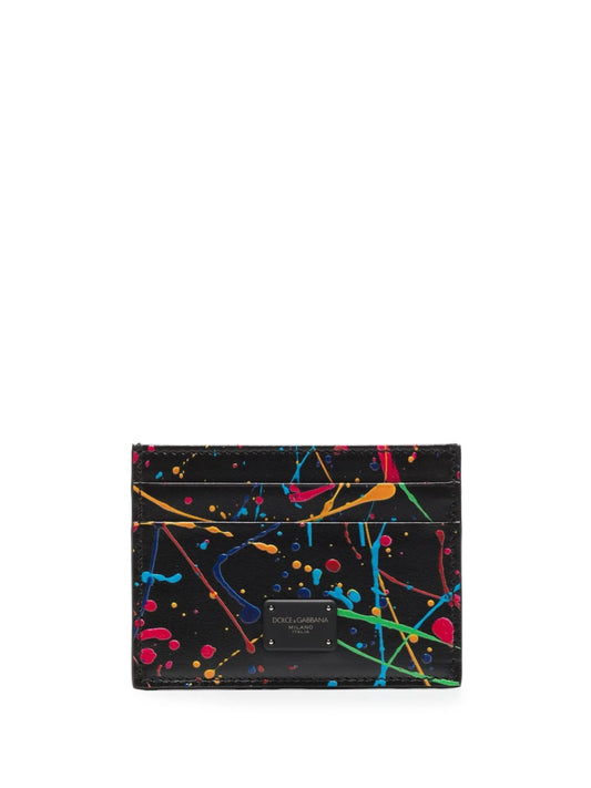 paint splatter compact wallet
