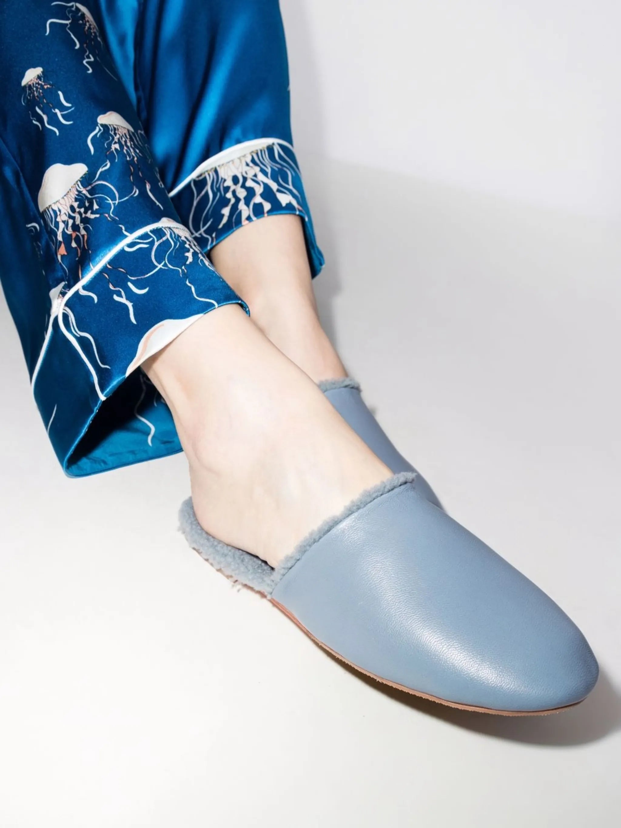 shearling leather slippers
