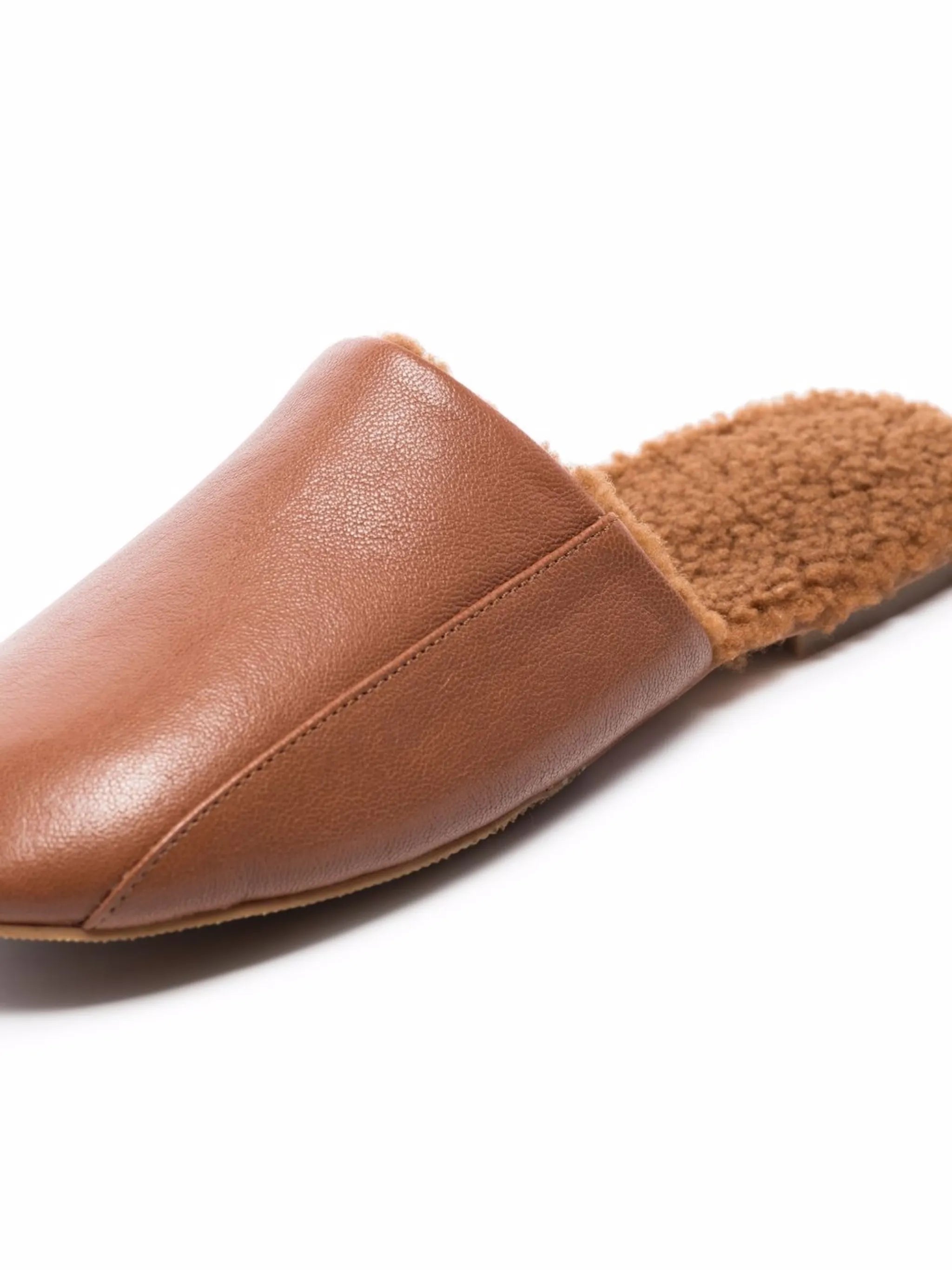 shearling leather slippers