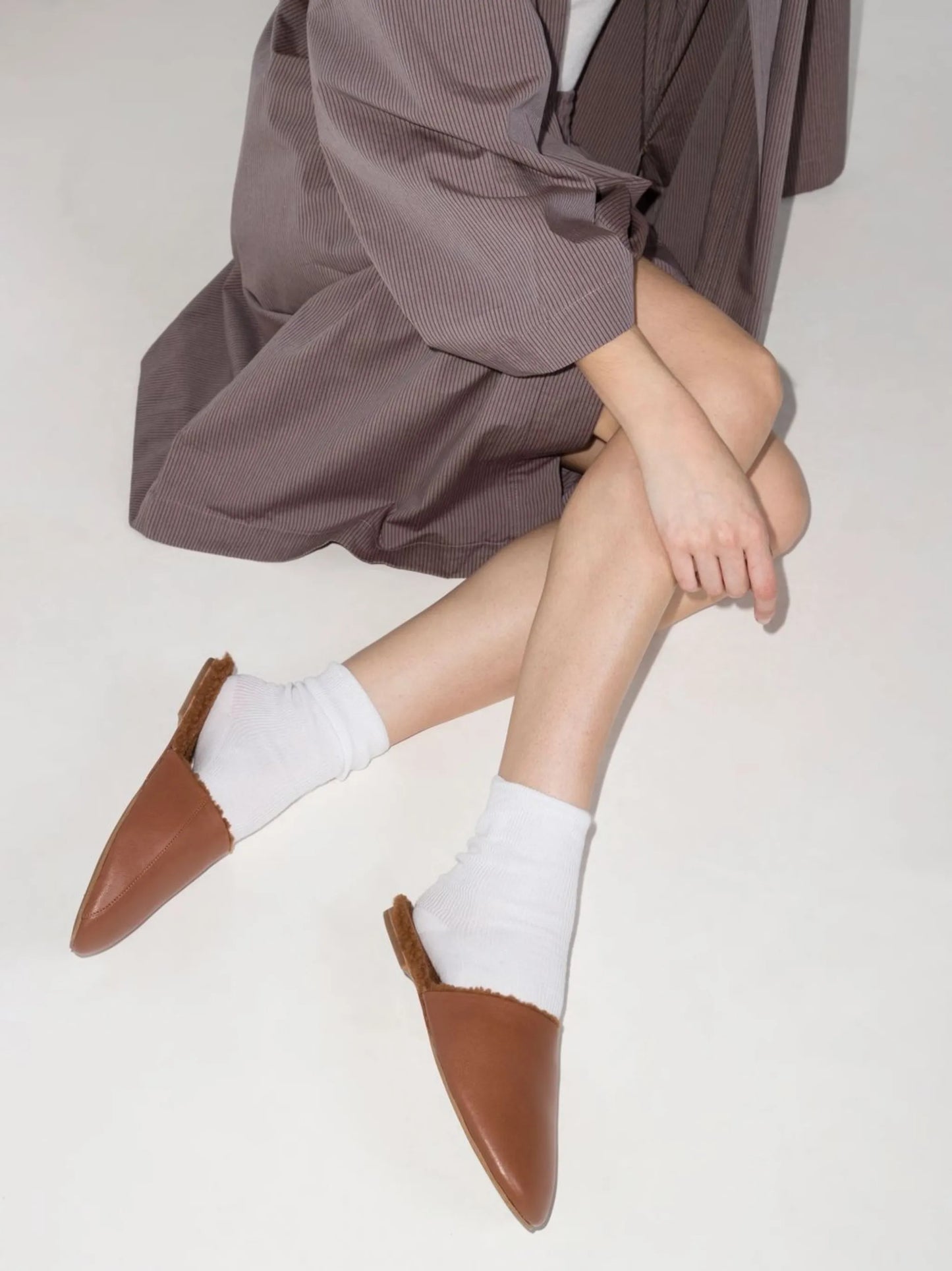 shearling leather slippers