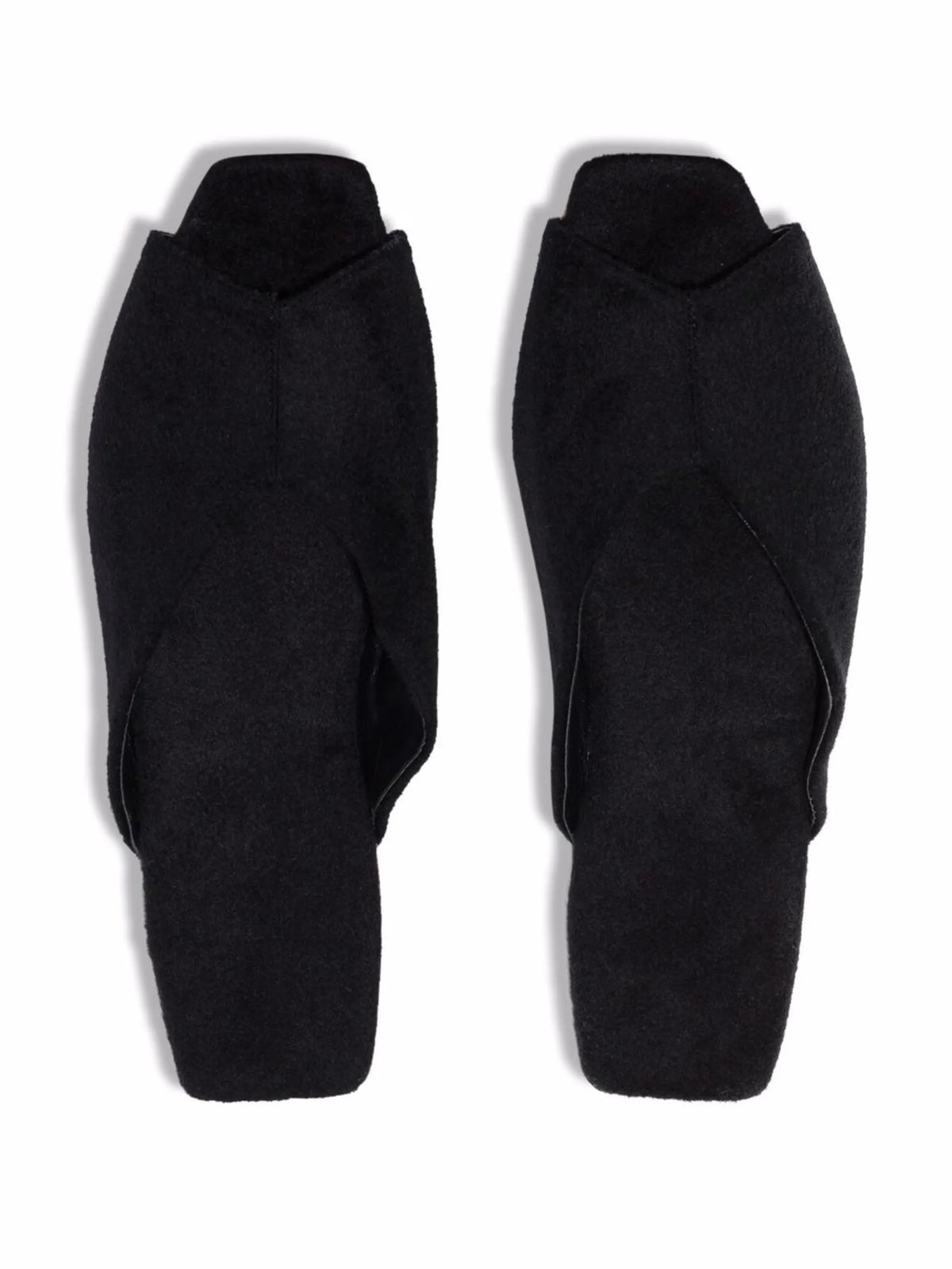 open-toe wool slippers