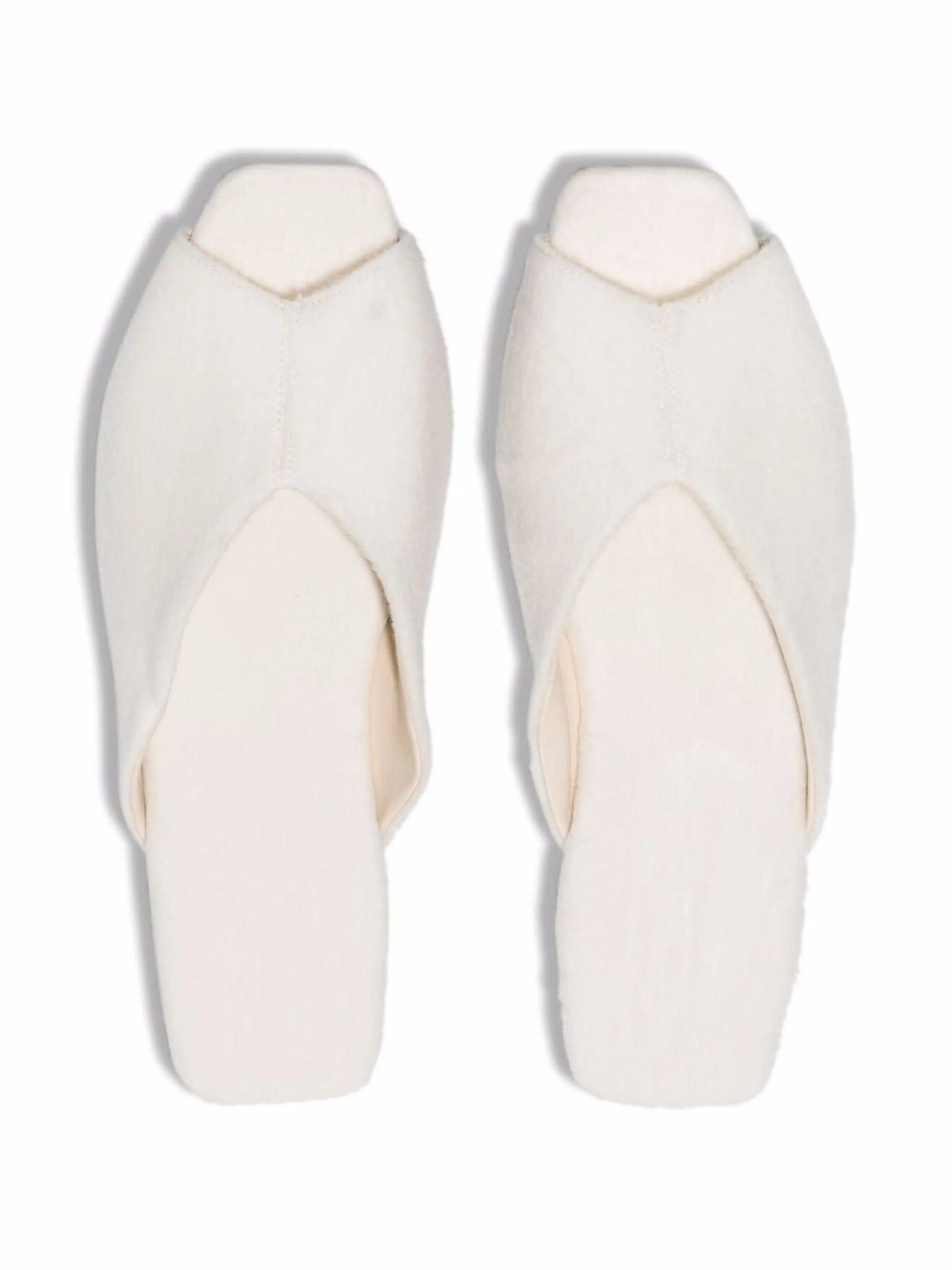 open-toe wool slippers