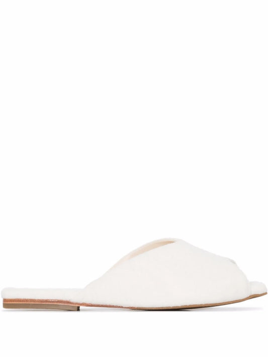open-toe wool slippers