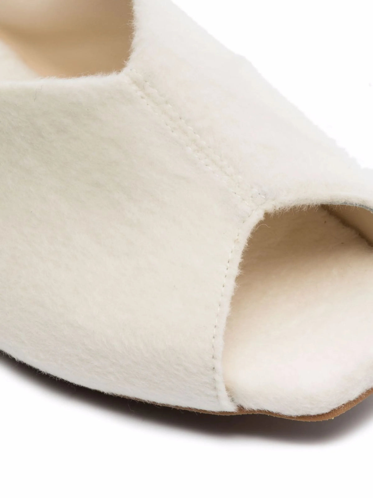open-toe wool slippers