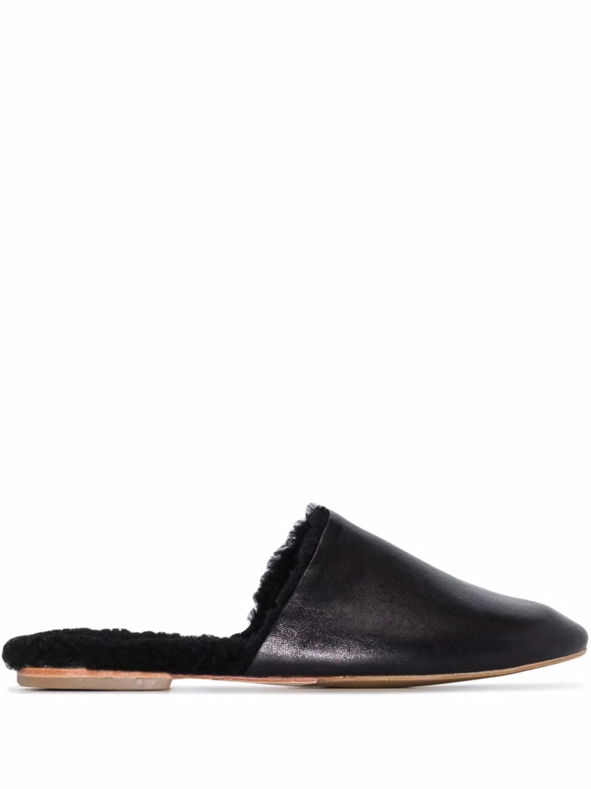 shearling leather slippers