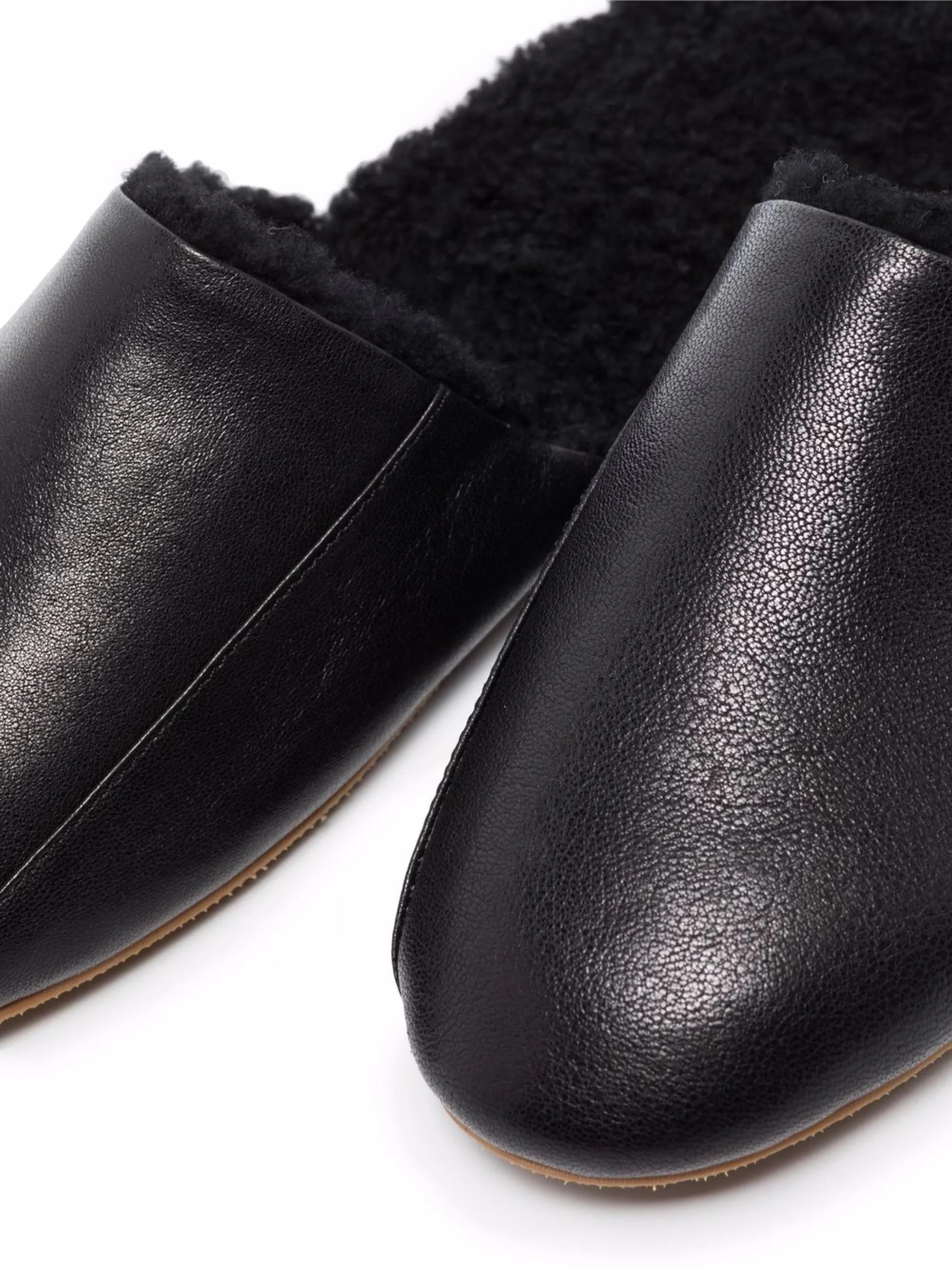 shearling leather slippers