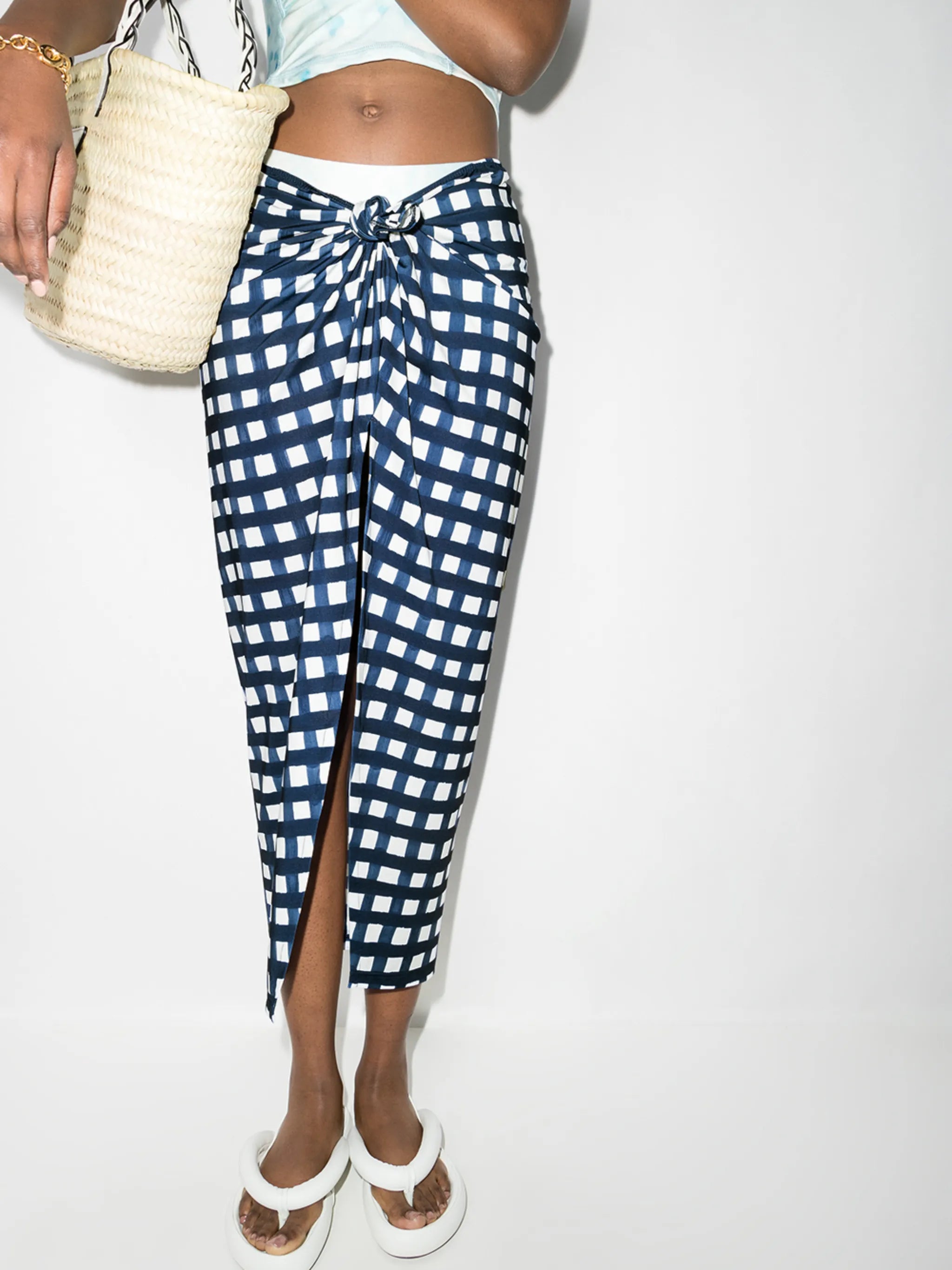 Nodi check-print skirt