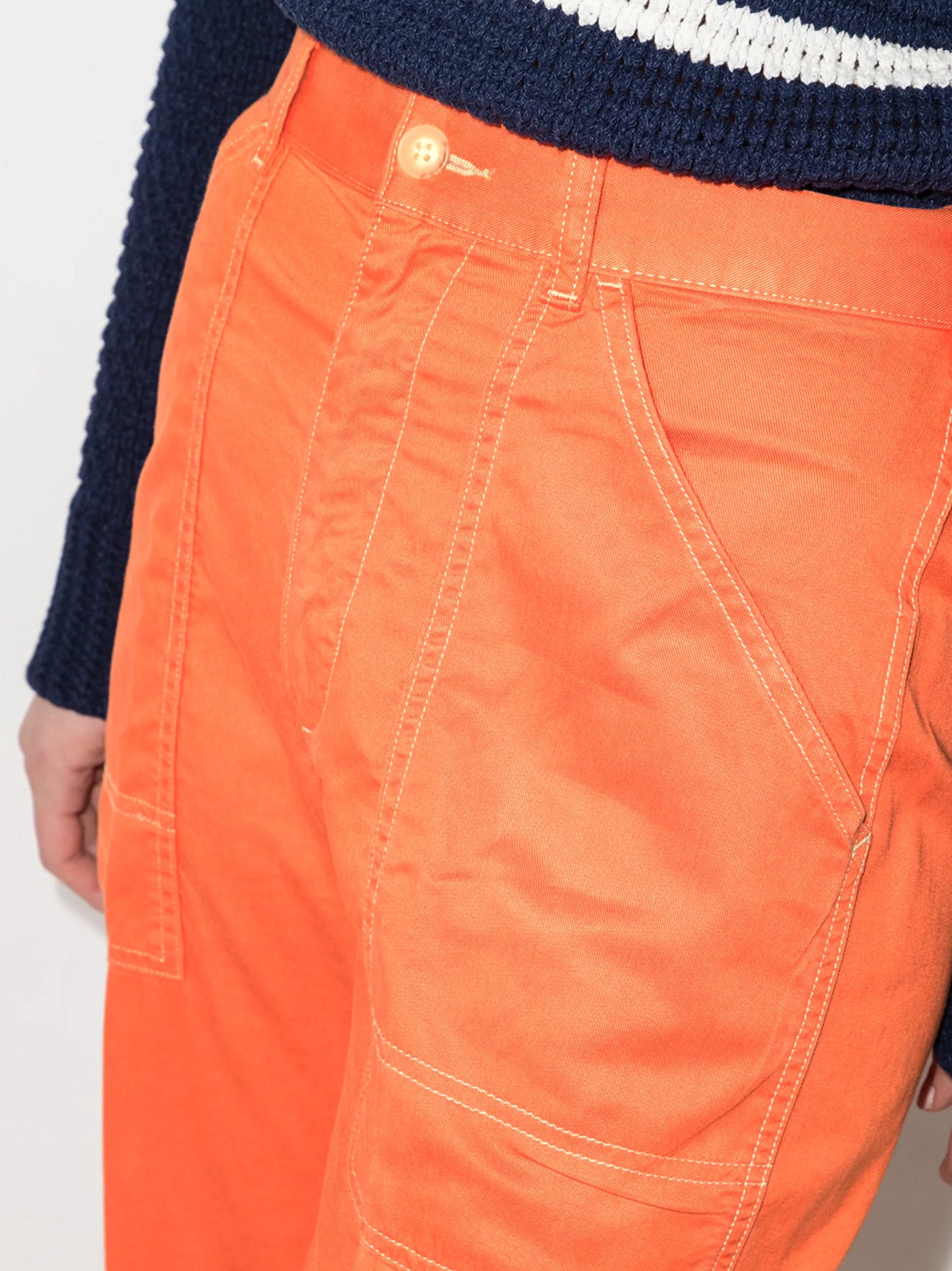 twill straight-leg utility trousers