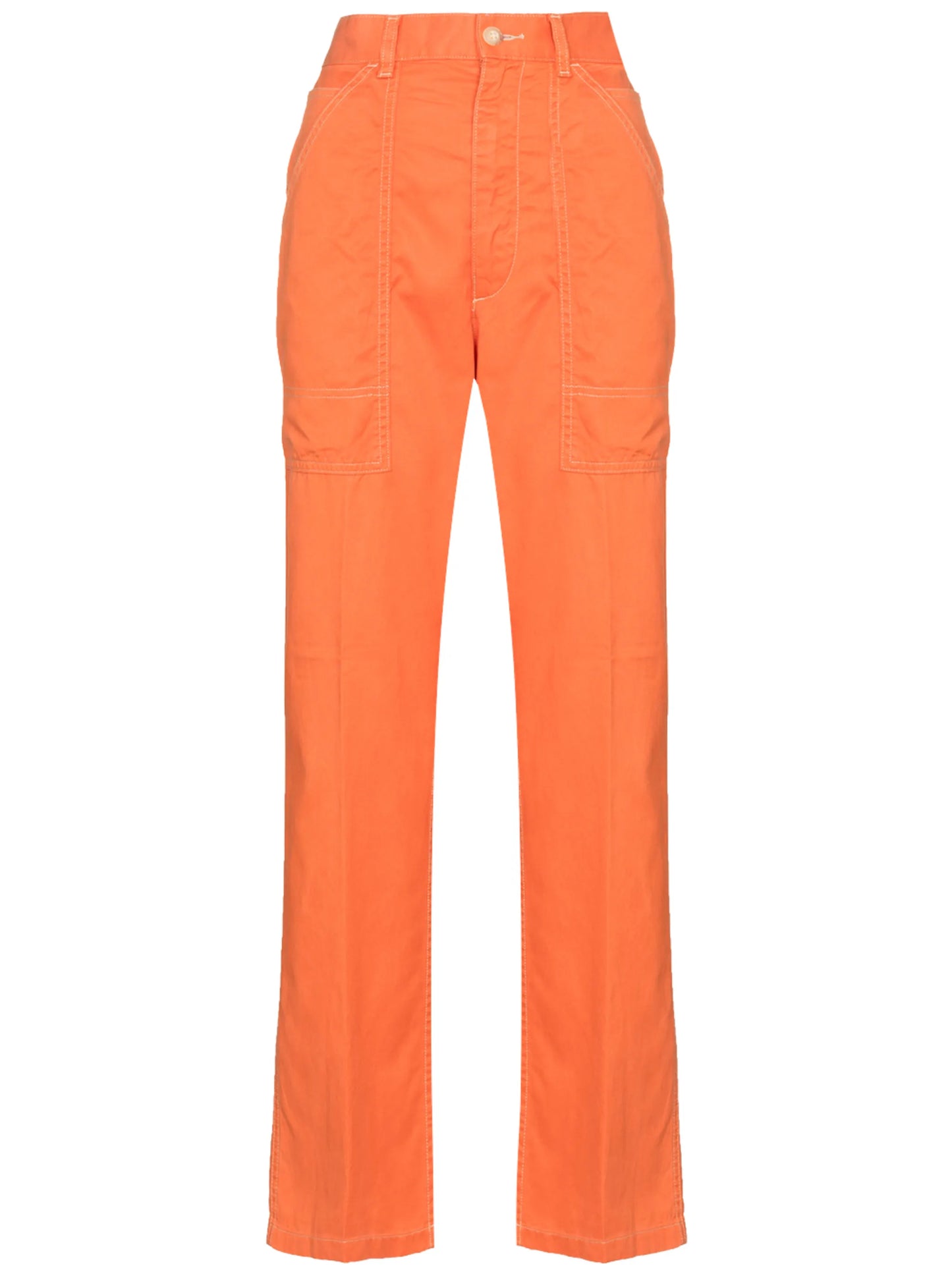 twill straight-leg utility trousers