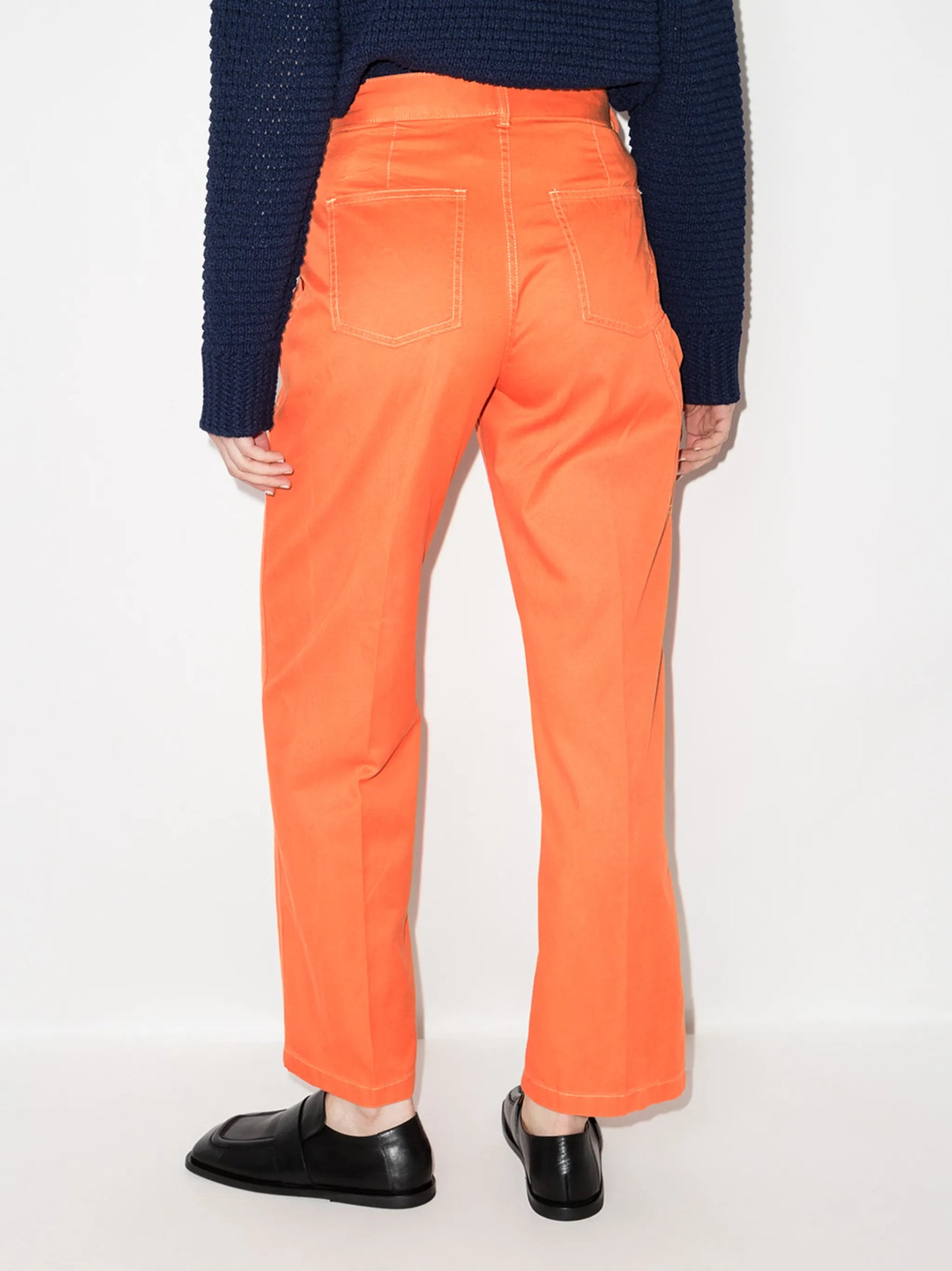 twill straight-leg utility trousers