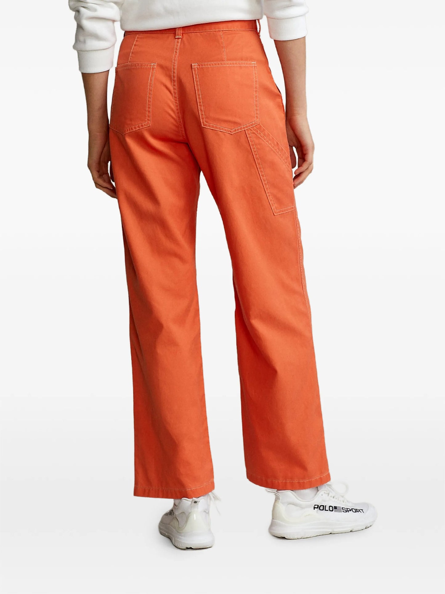 twill straight-leg utility trousers
