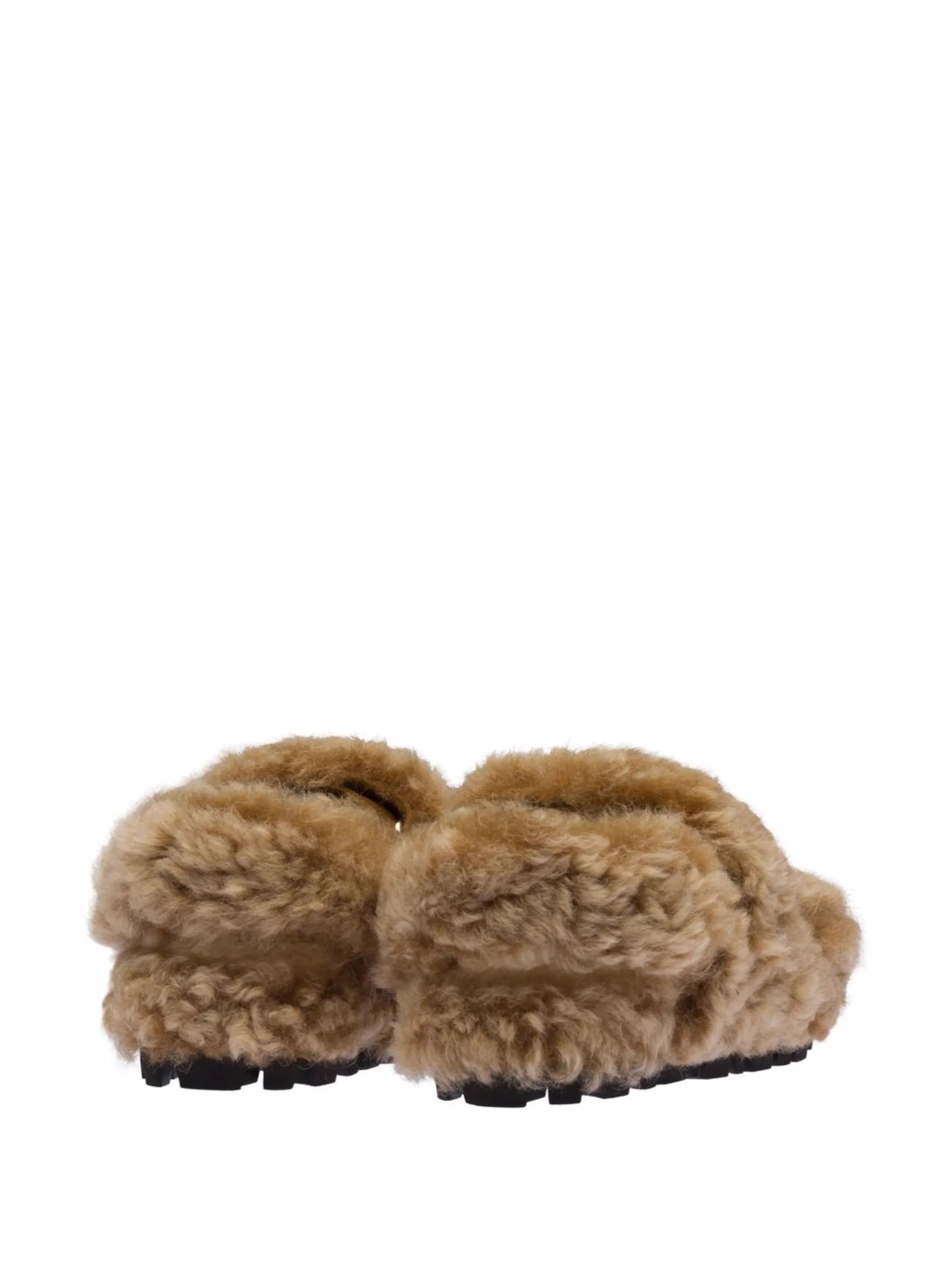 shearling slingback sandals