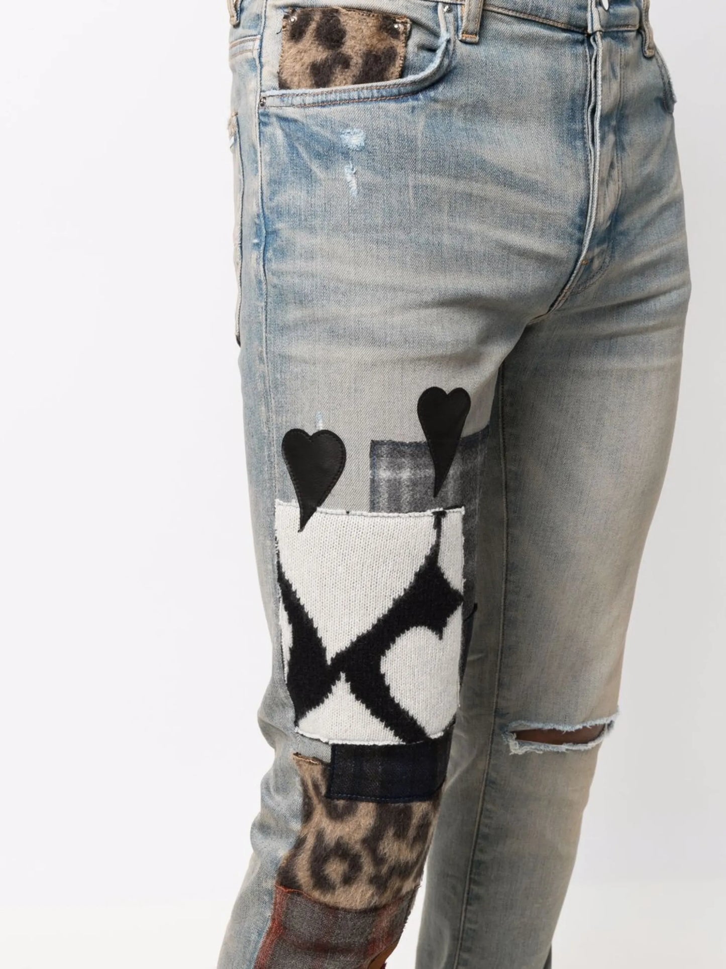 patchwork-detail denim jeans