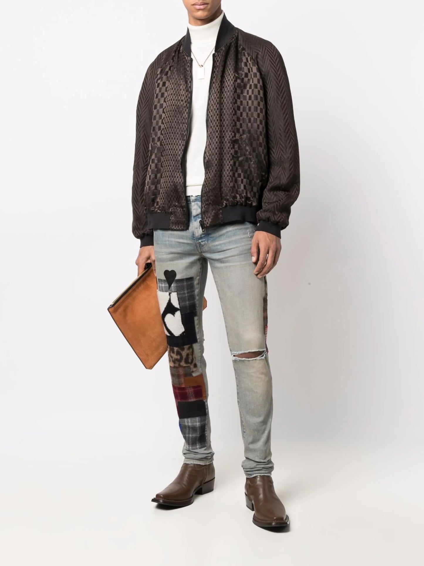 patchwork-detail denim jeans