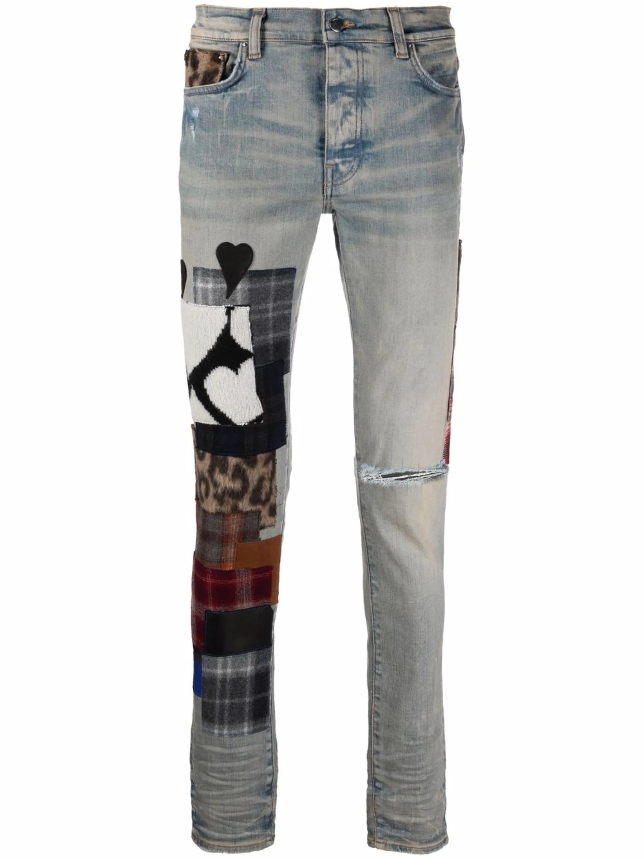patchwork-detail denim jeans
