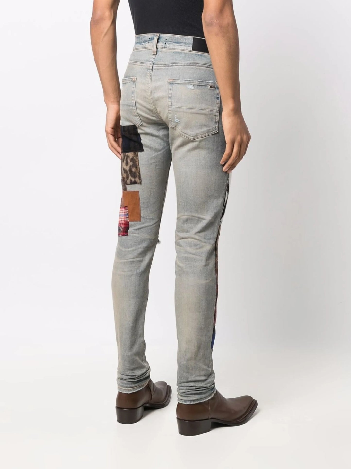 patchwork-detail denim jeans