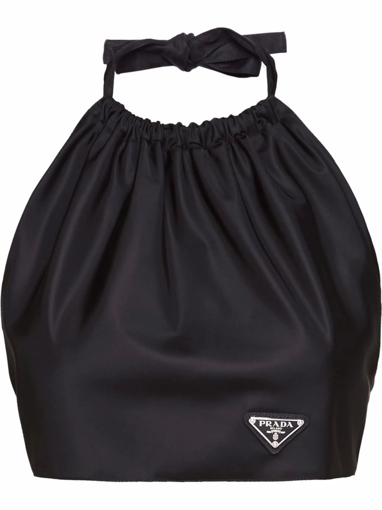 Re-Nylon halterneck crop top