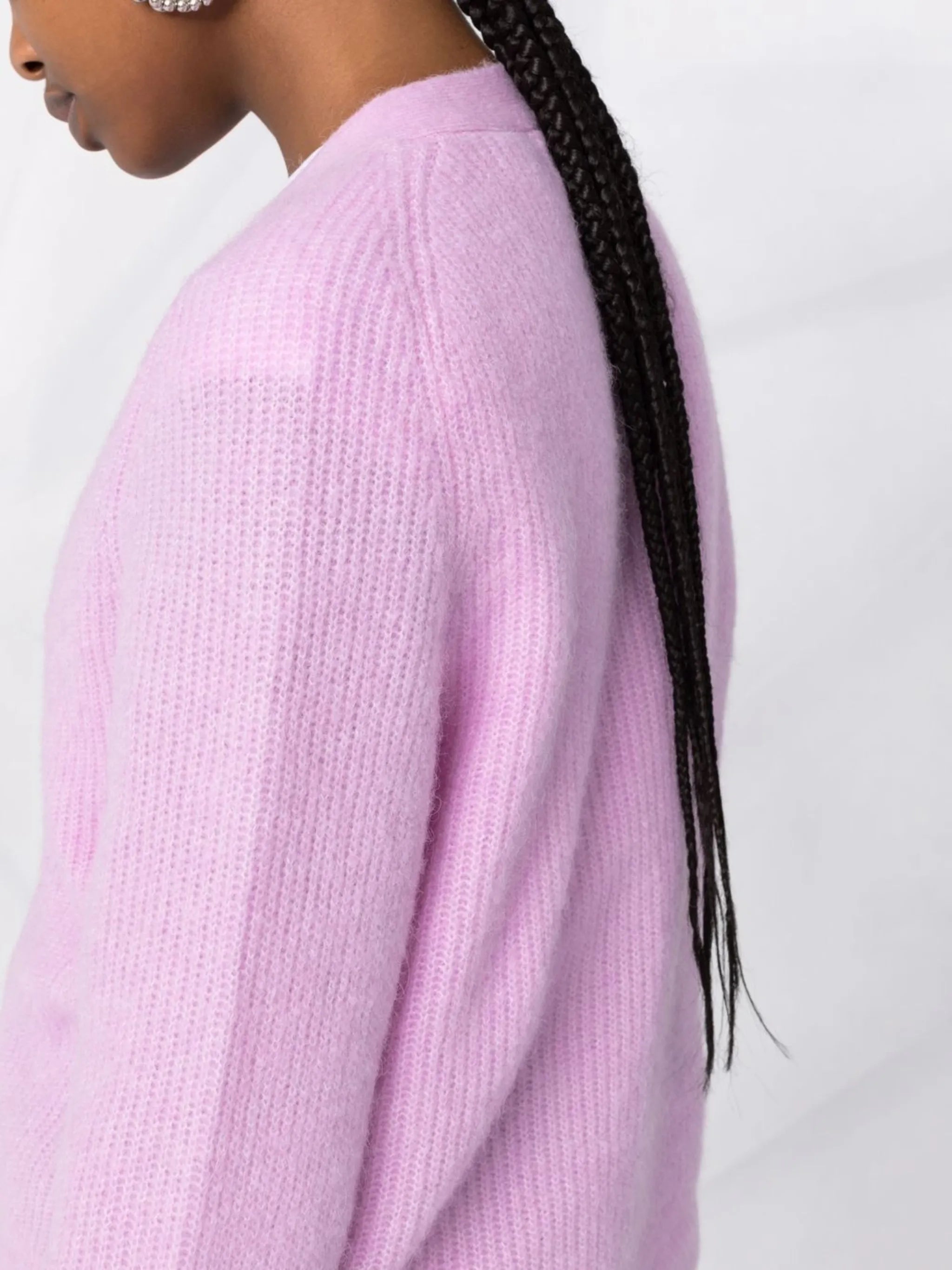 ribbed V-neck cardigan