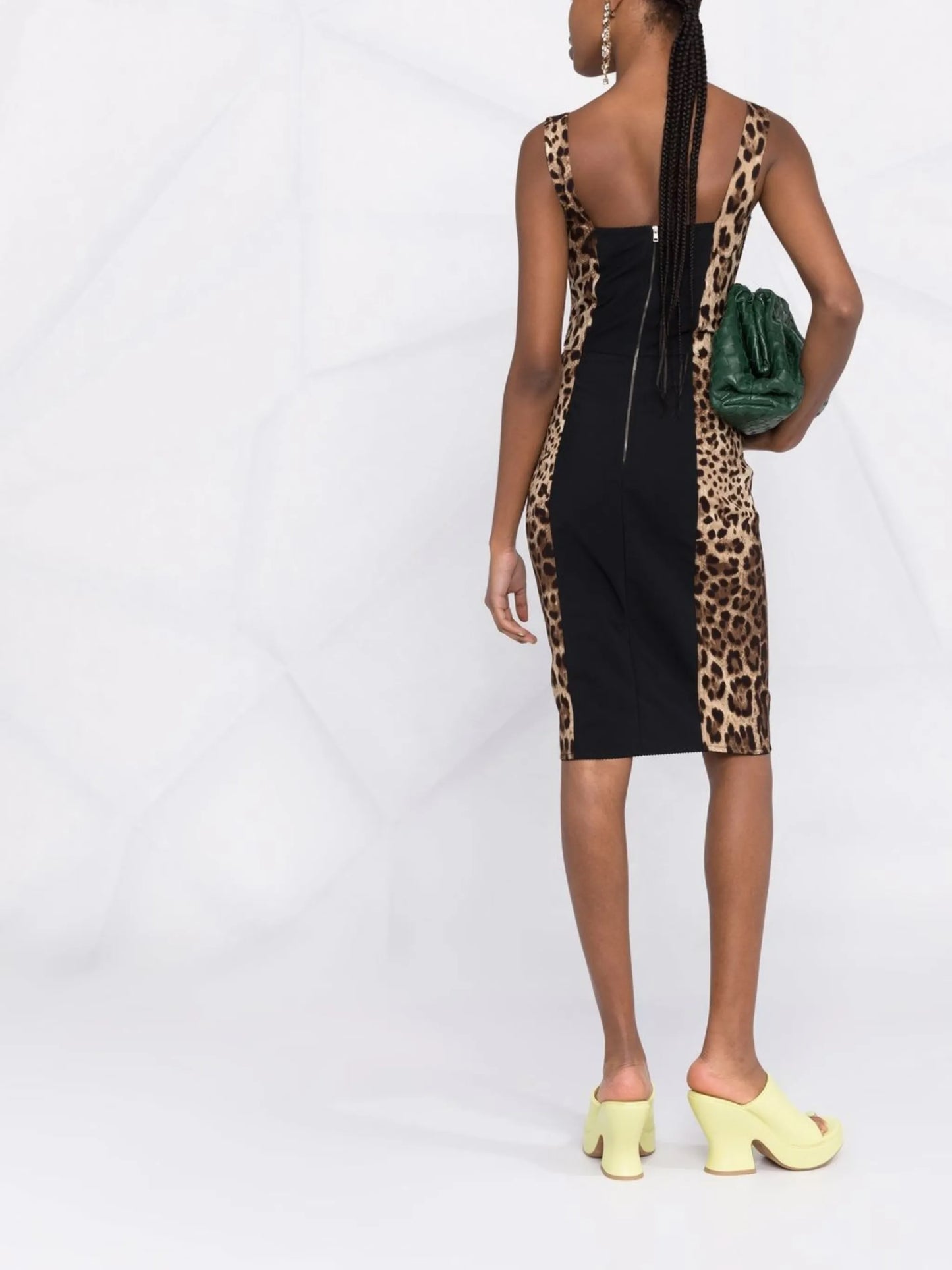 leopard-print corset midi dress