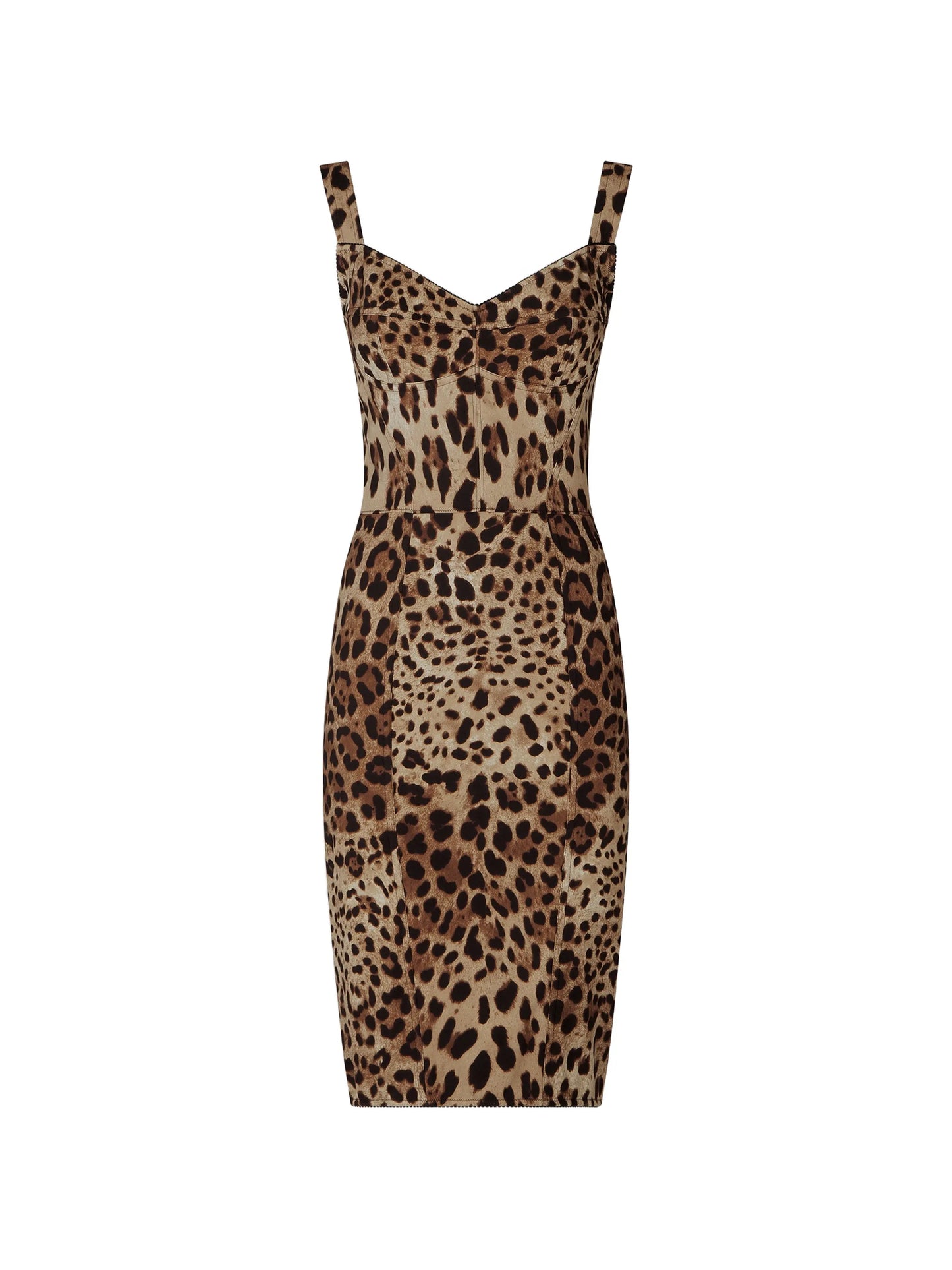 leopard-print corset midi dress