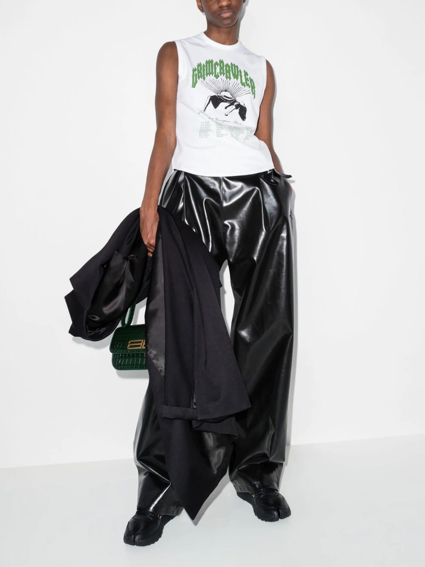 Grimcrawler-print sleeveless top