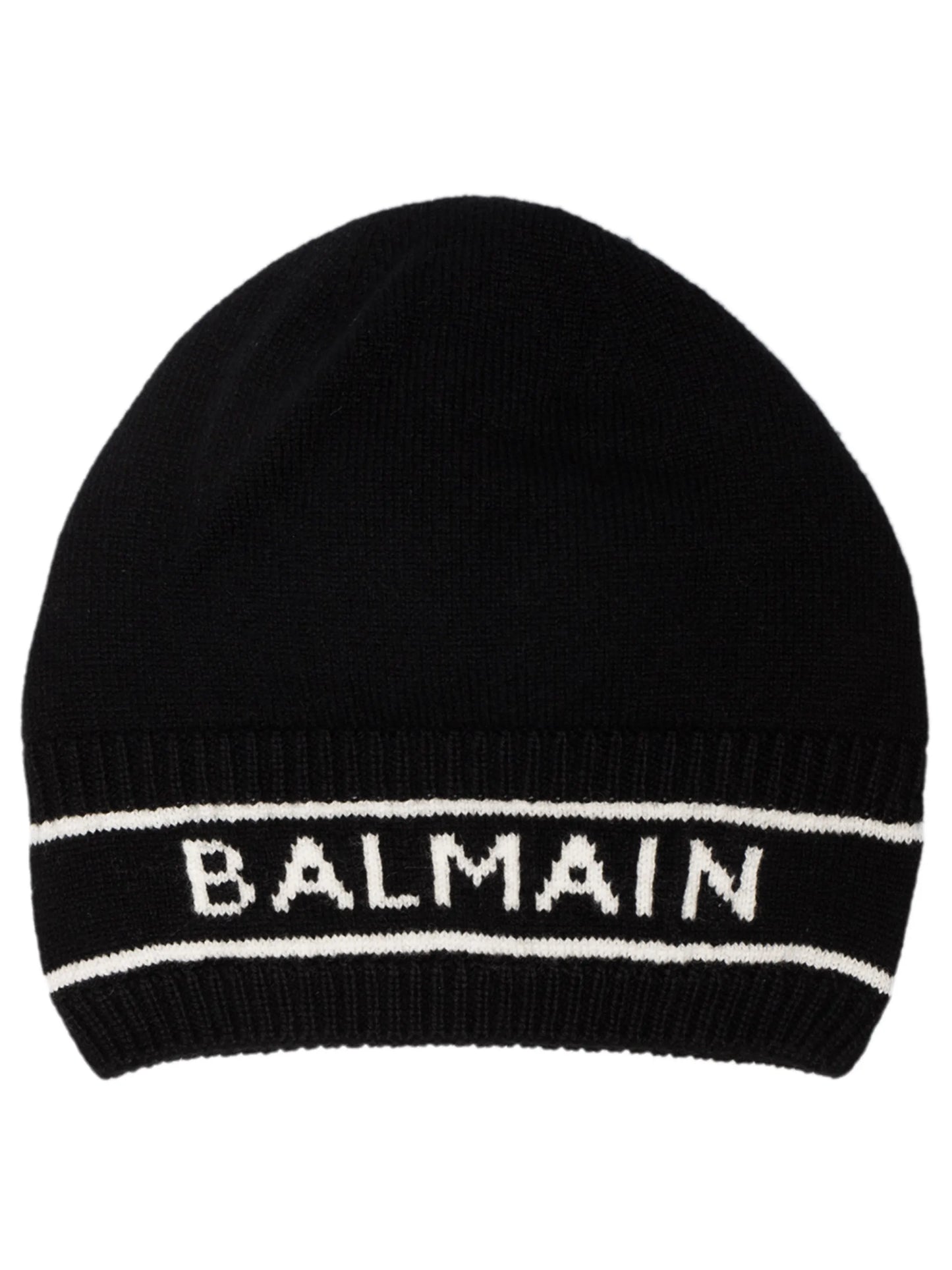 logo-intarsia merino wool-cashmere blend beanie
