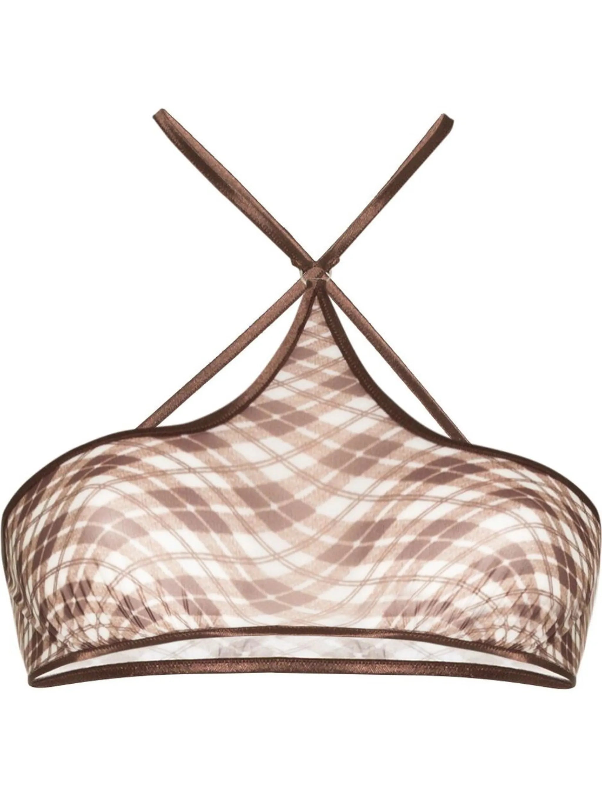 check pattern sports bra