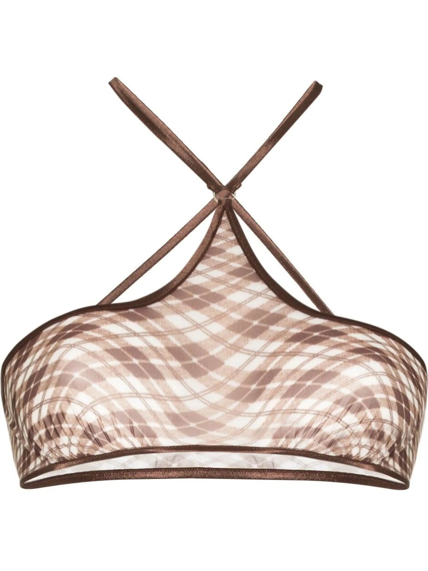 check pattern sports bra