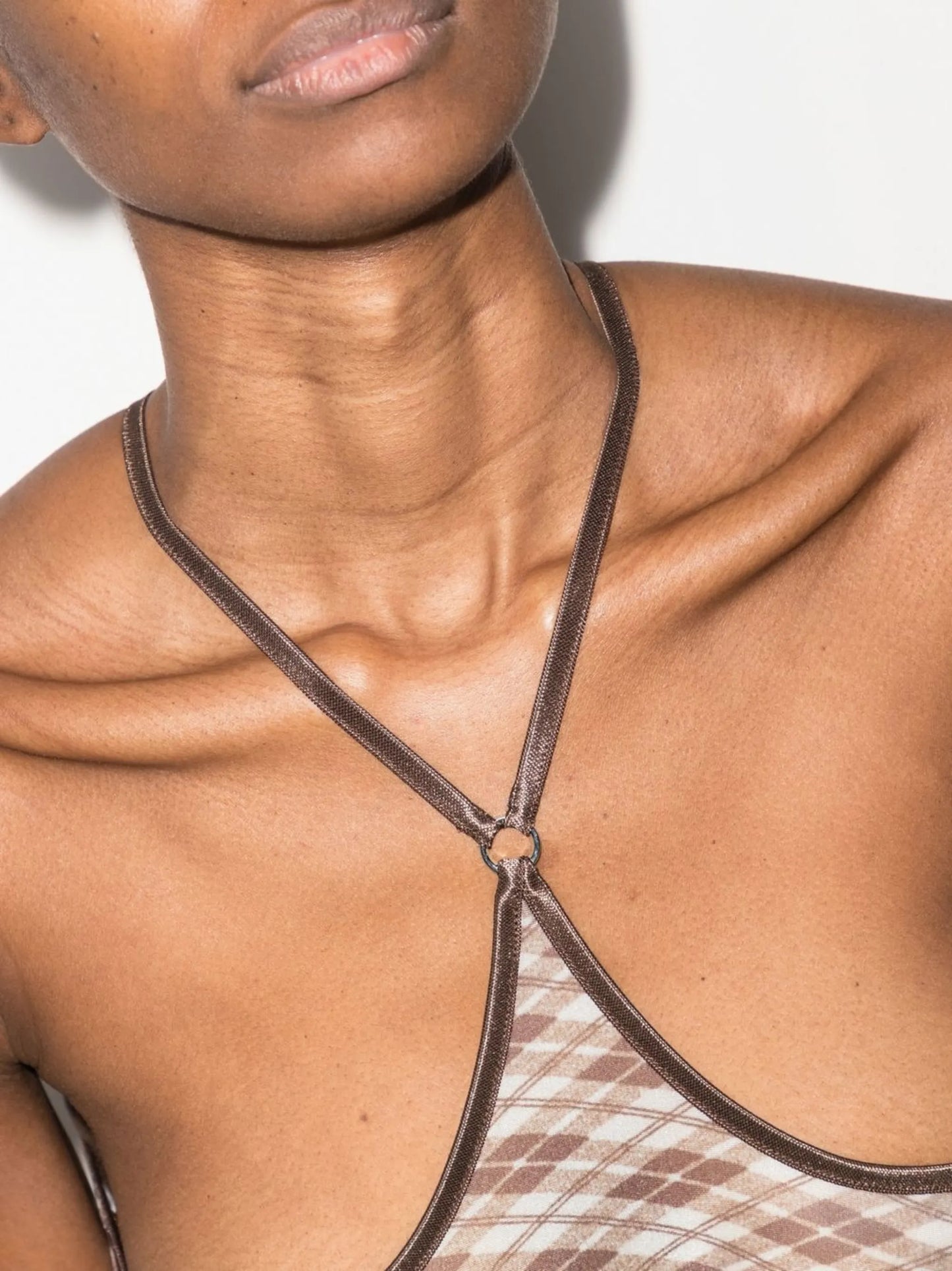 check pattern sports bra