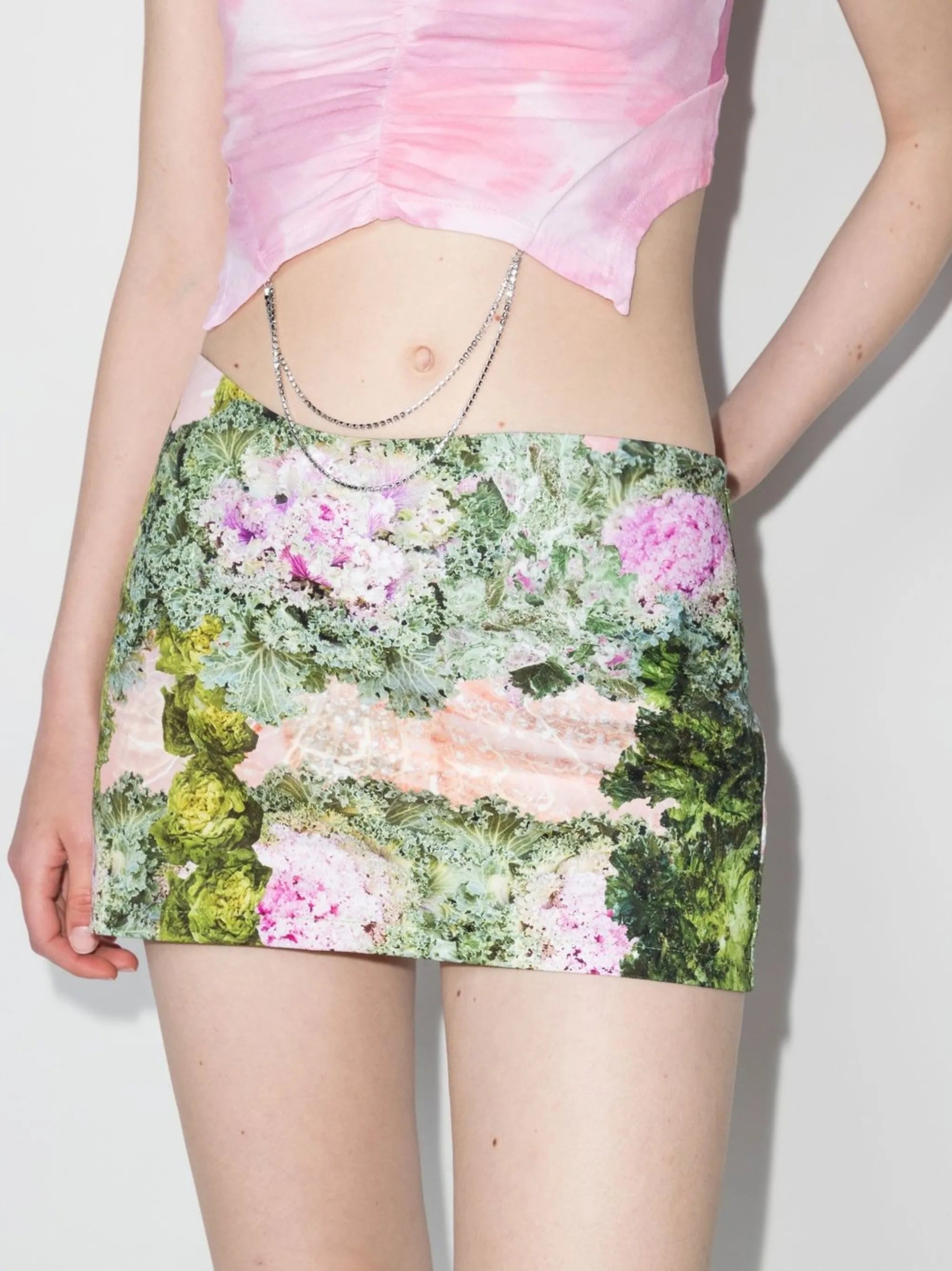 floral-print miniskirt