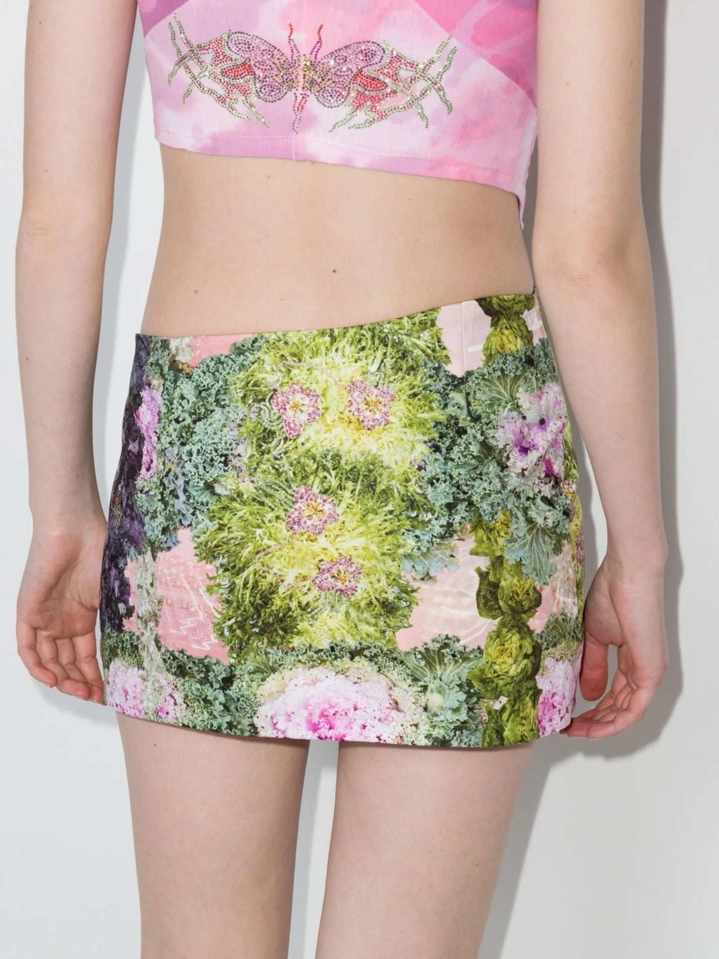 floral-print miniskirt