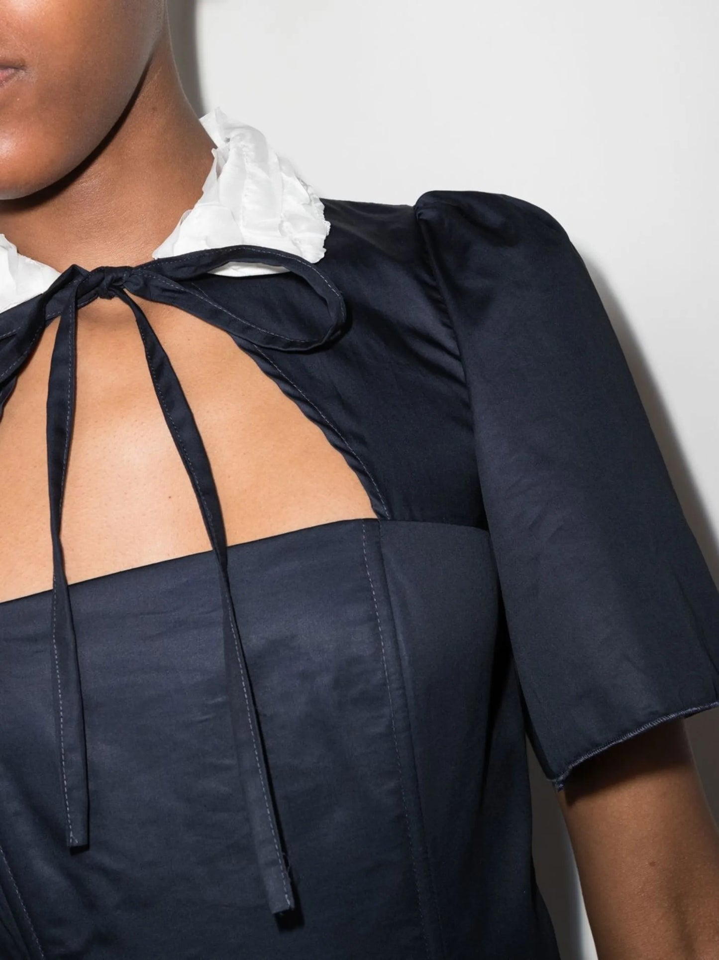 cut-out collared midi dress